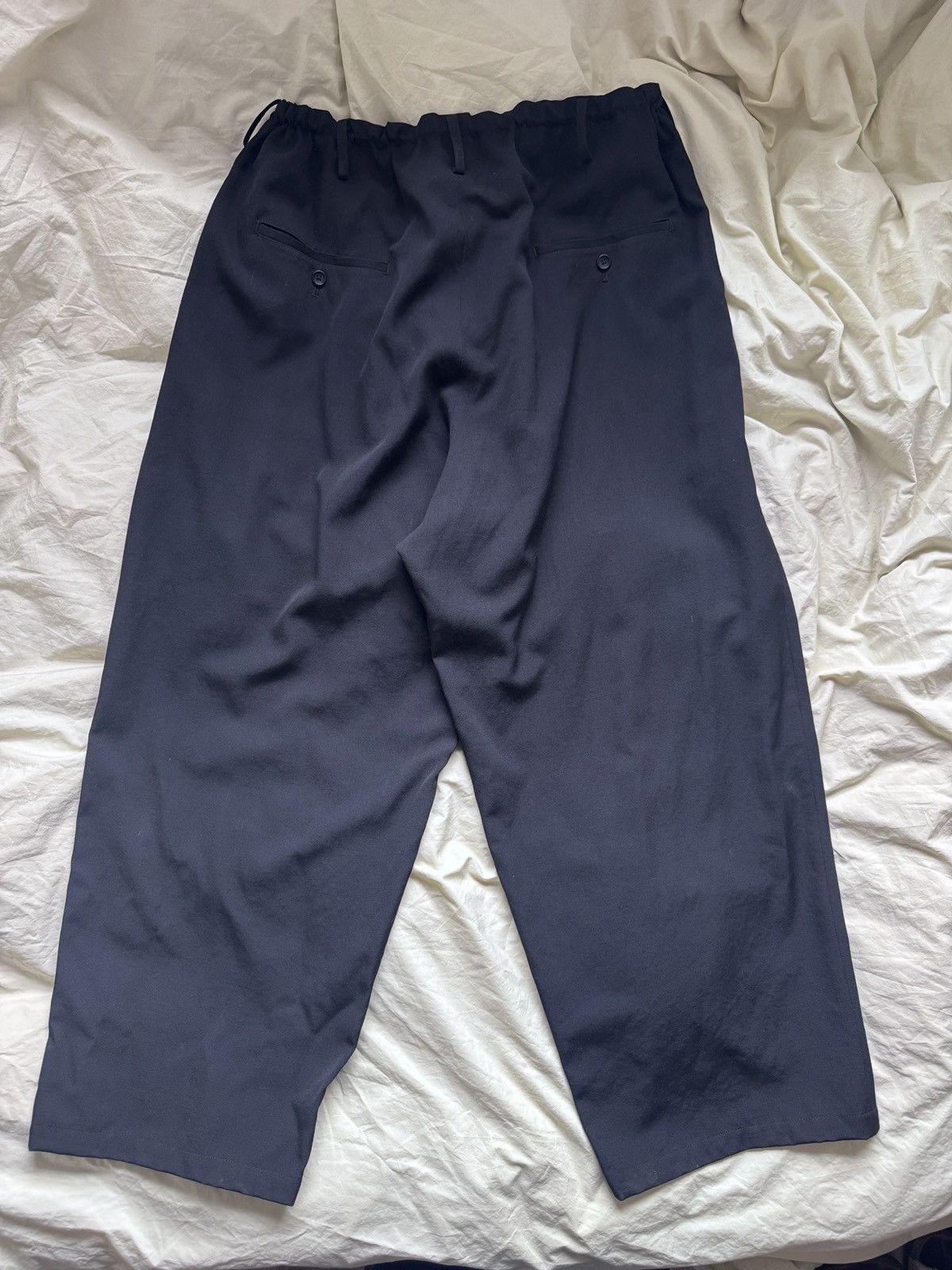 Yohji Yamamoto 24SS Black gabardine wool string pants Size US 34 / EU 50 - 2 Thumbnail