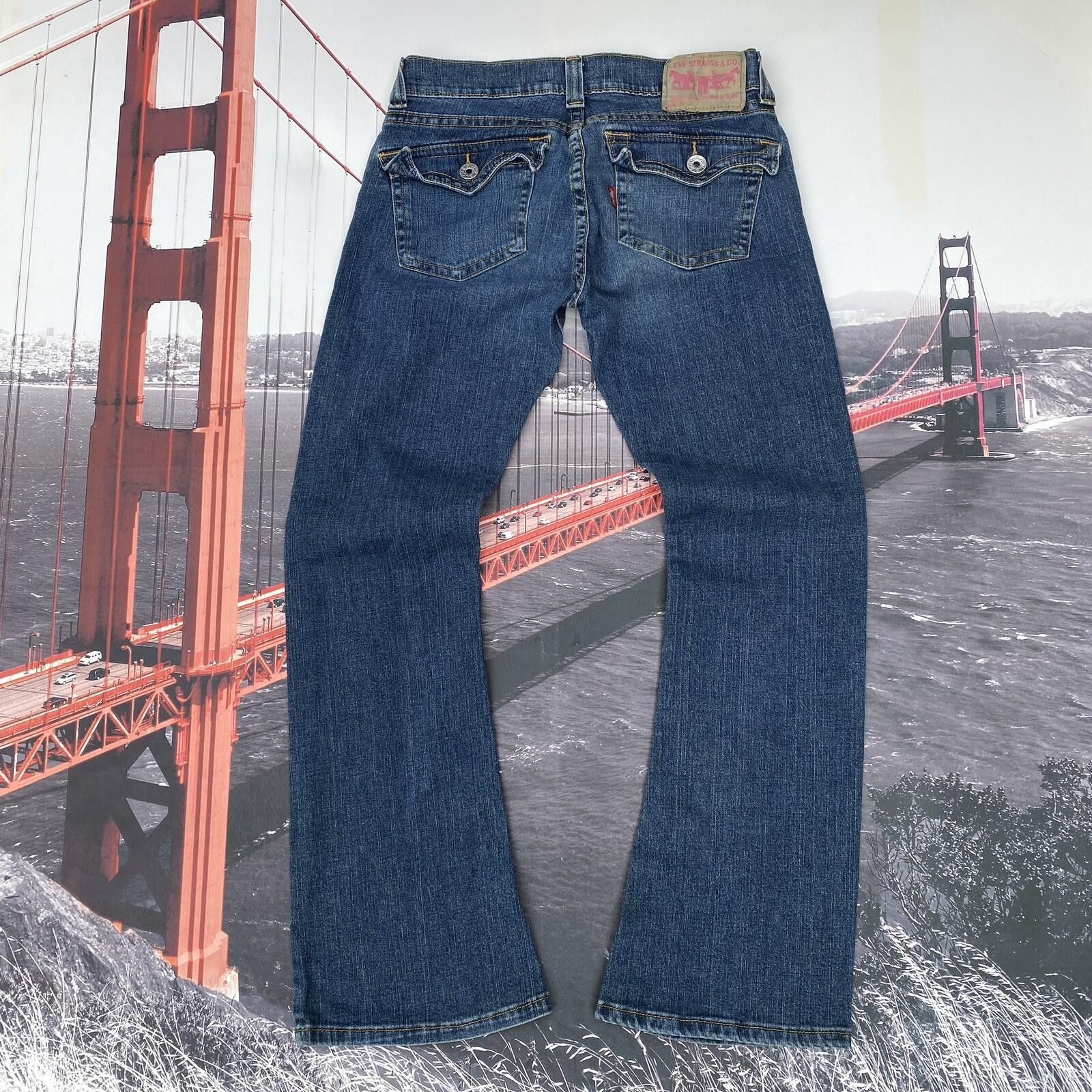 Levi's VTG Y2K Levi's 527 Slouch Flare Women’s Jeans Size 9M Blue Size 32" / US 10 / IT 46 - 2 Thumbnail