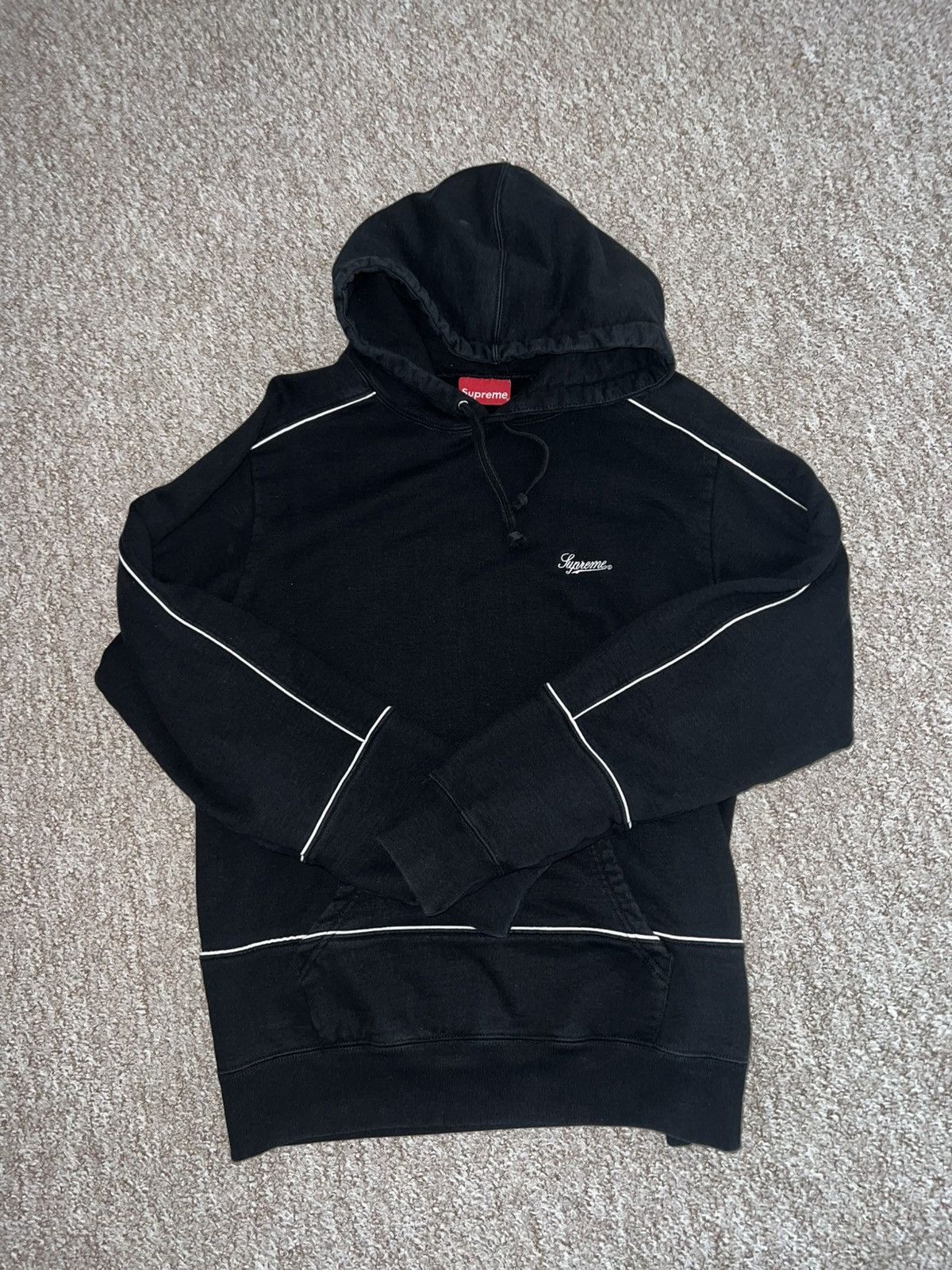 Supreme Supreme Black Hoodie w/ Reflective Piping – Size M Size US M / EU 48-50 / 2 - 1 Thumbnail
