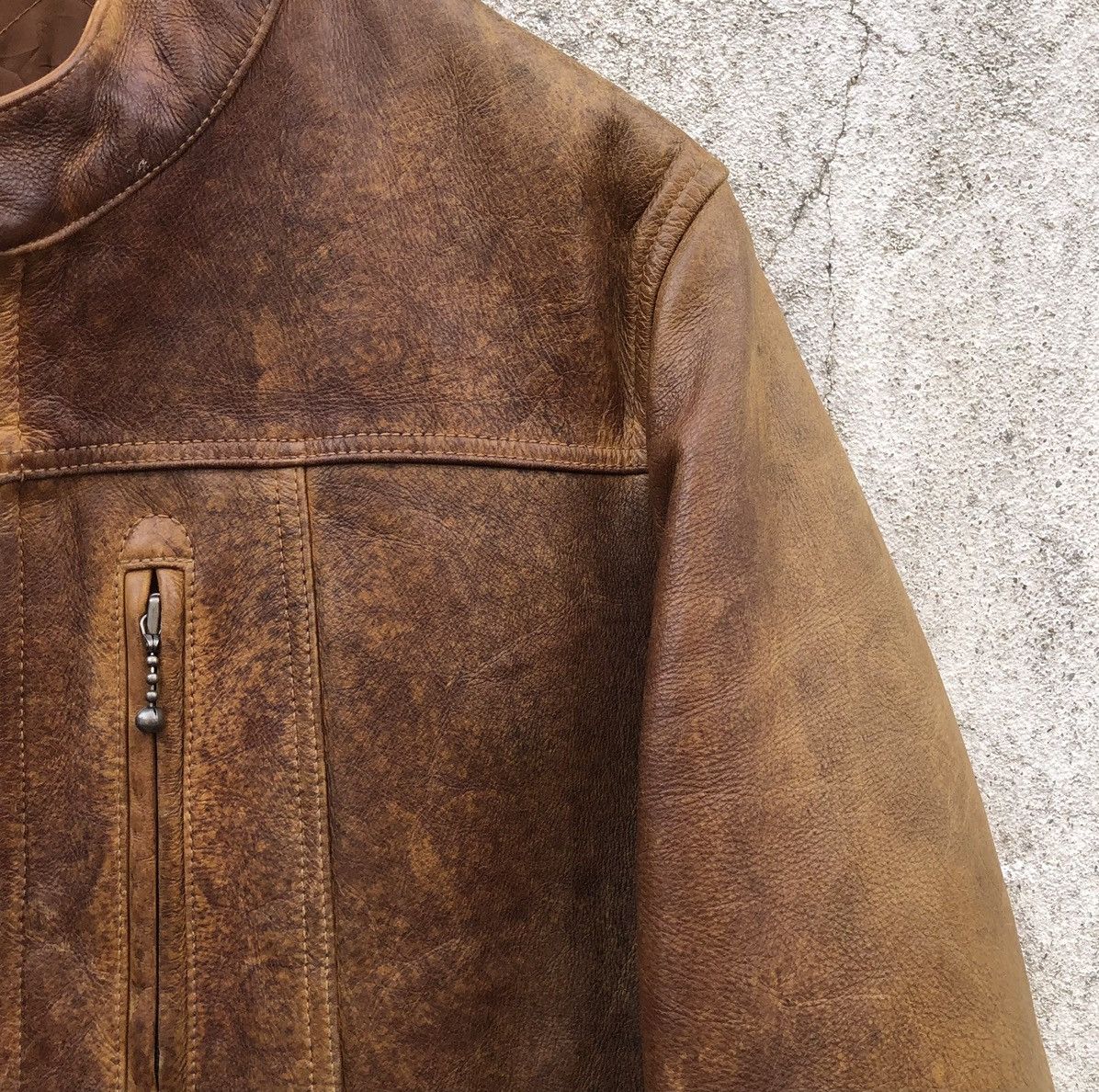 Vintage Vintage 90s Cow Real Leather Rider's Jacket By Uniqlo Size US M / EU 48-50 / 2 - 18 Thumbnail