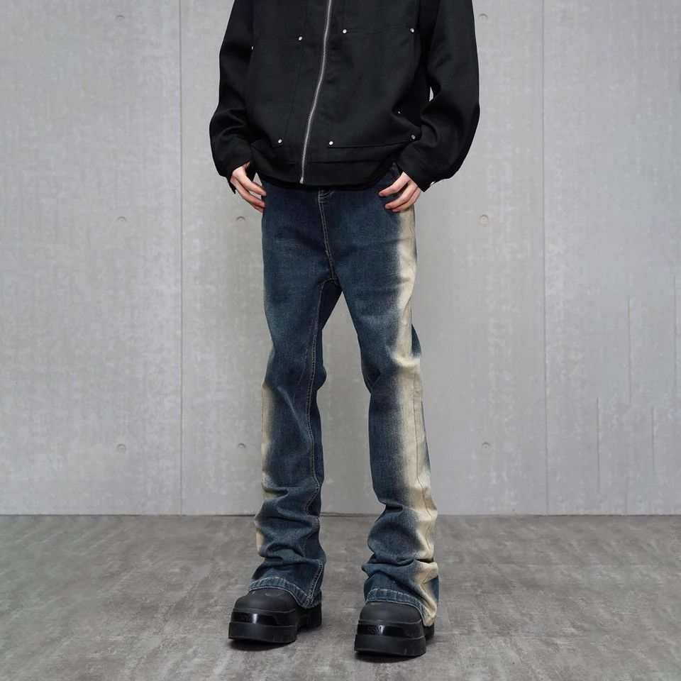 Skinny Jeans Y2k Street Contrast Fashion Casual Slim Flared