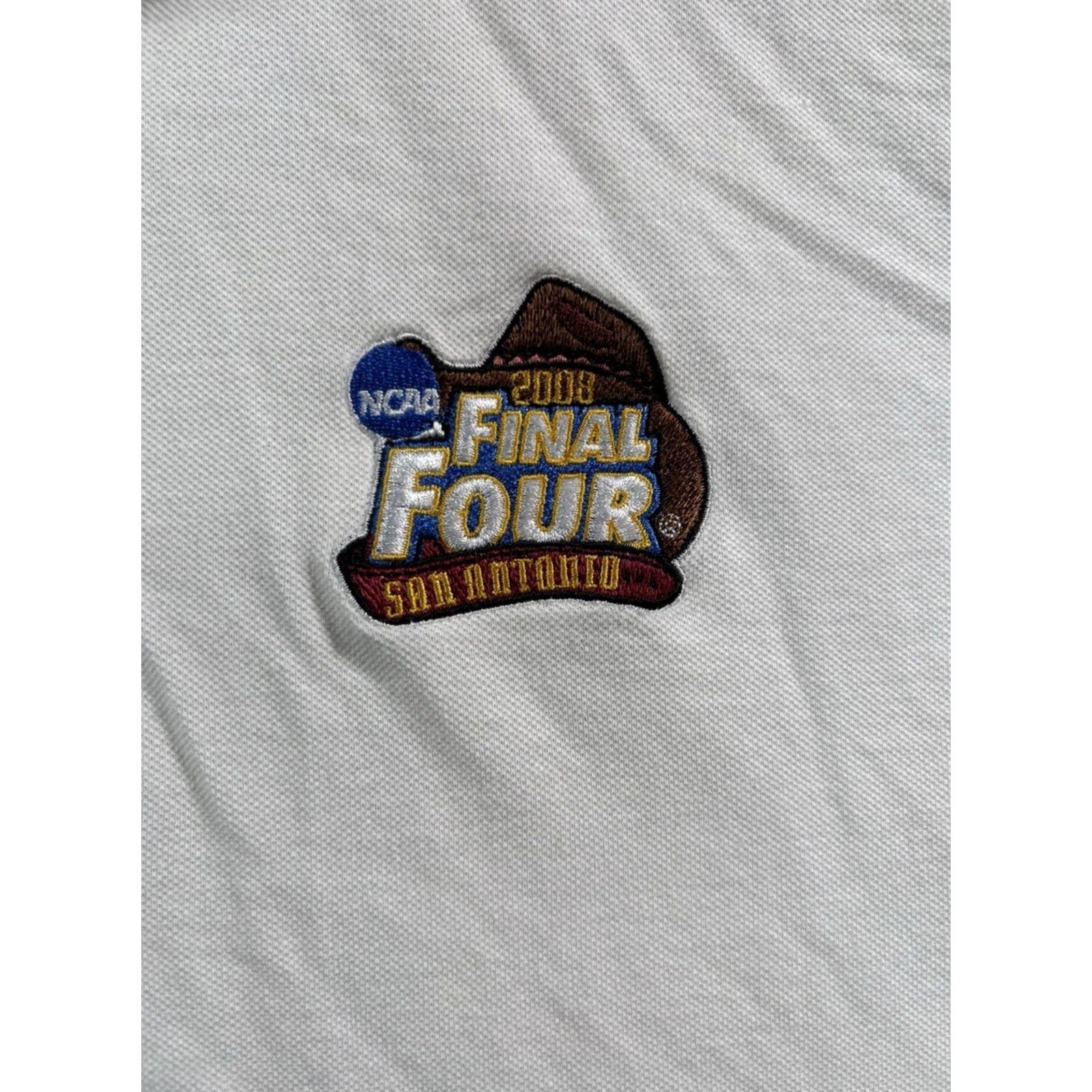 NCAA VINTAGE Nike Dri-Fit Polo Shirt Men 2XL White NCAA Final Four 2008 San Antonio Sports USA 90s Regular Short Sleeve Button Embroidered Logo Size US XXL / EU 58 / 5 - 2 Thumbnail