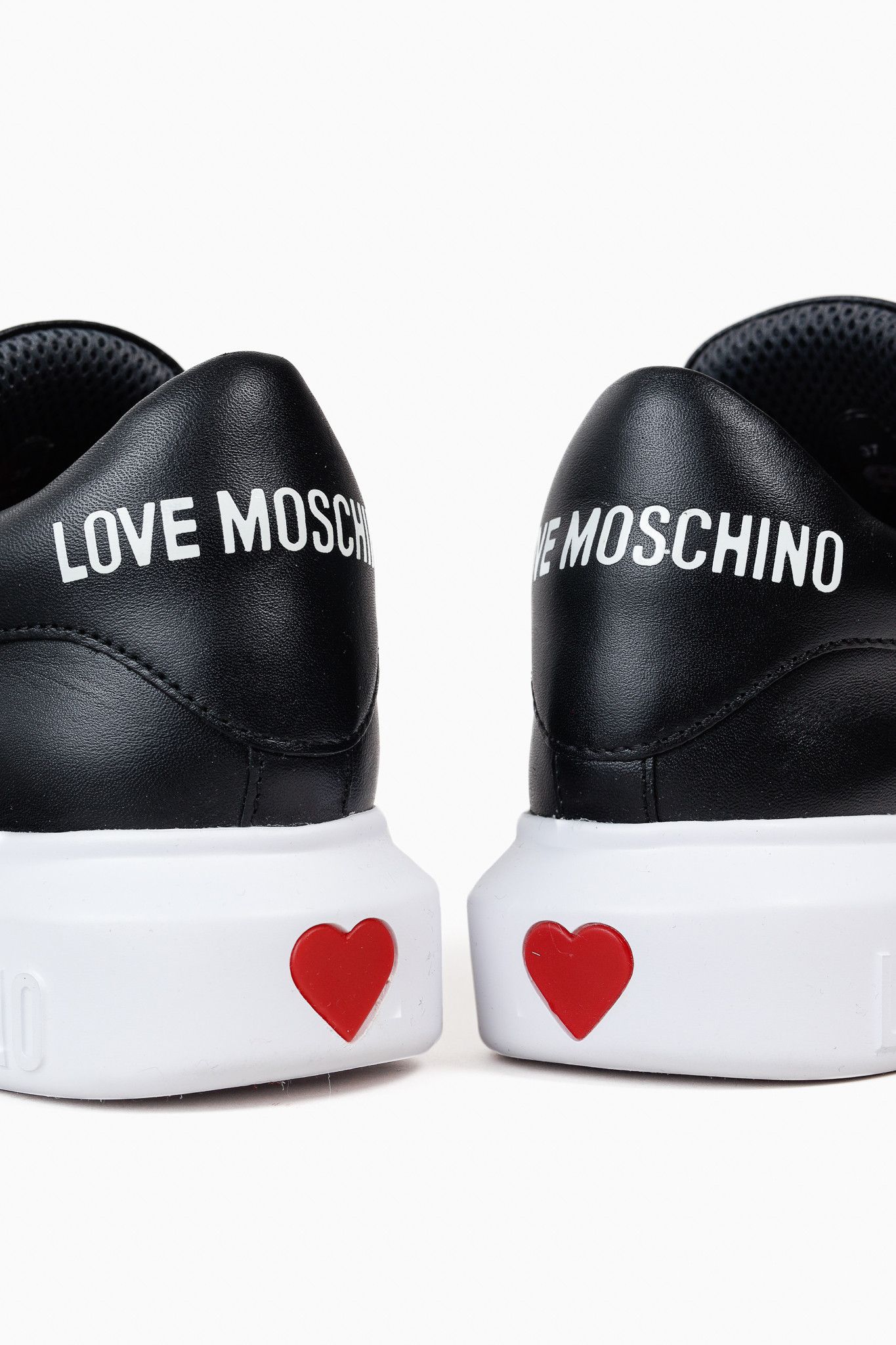 Love Moschino Love Moschino Logo & Hearts Black PU Leather Sneakers Size US 6.5 / IT 36.5 - 10 Thumbnail