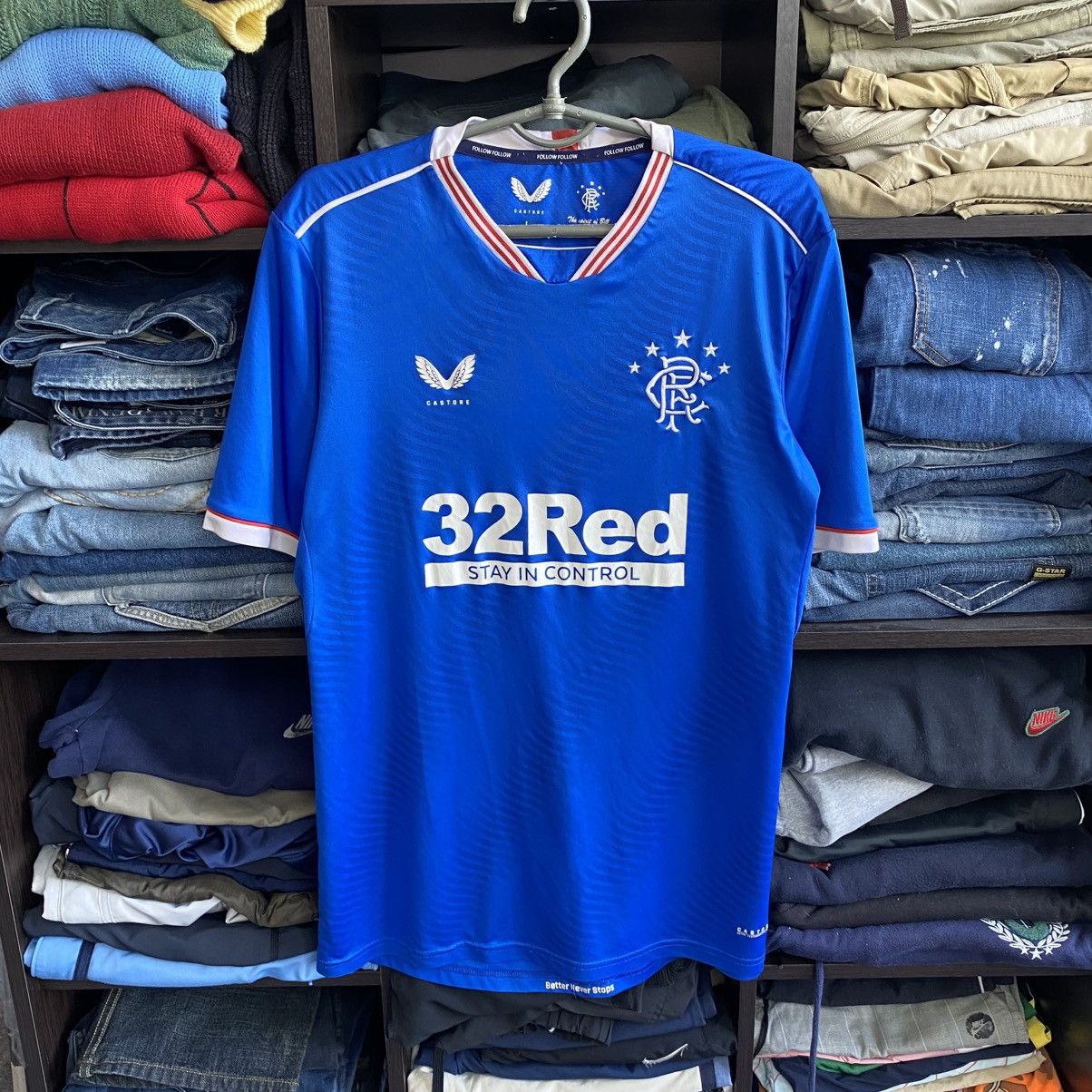 Castore Mens Castore FC Rangers Big Logo Home Soccer jersey Size US L / EU 52-54 / 3 - 1 Thumbnail