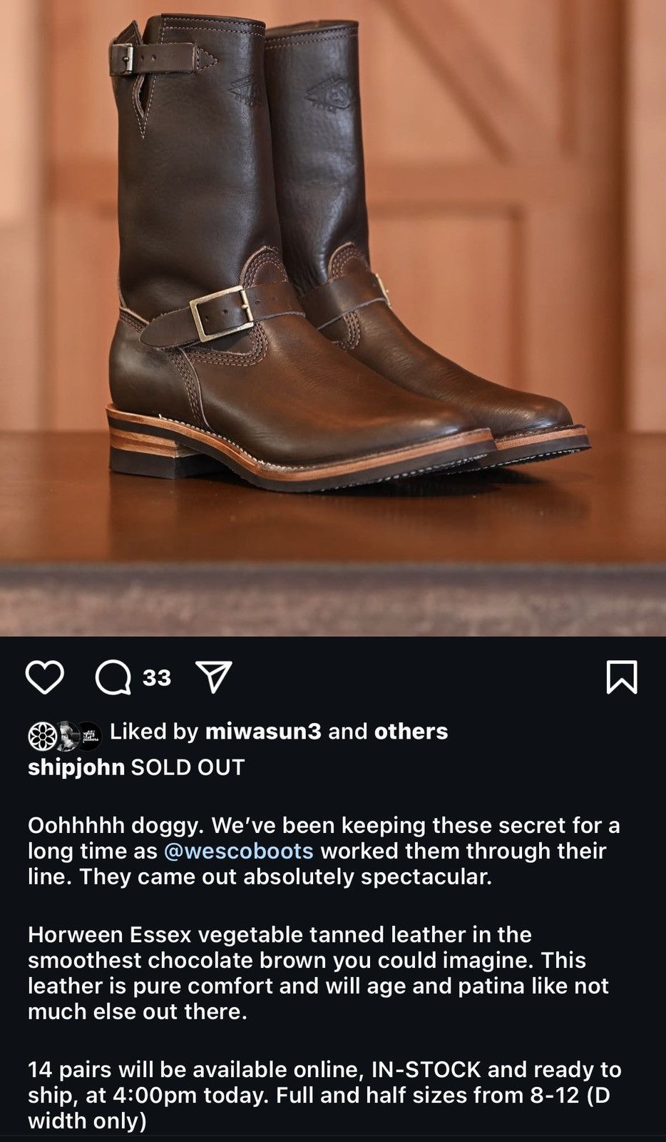 Red Wing WESCO x Ship John Engineer Boots 10D Size US 10 / EU 43 - 1 Thumbnail