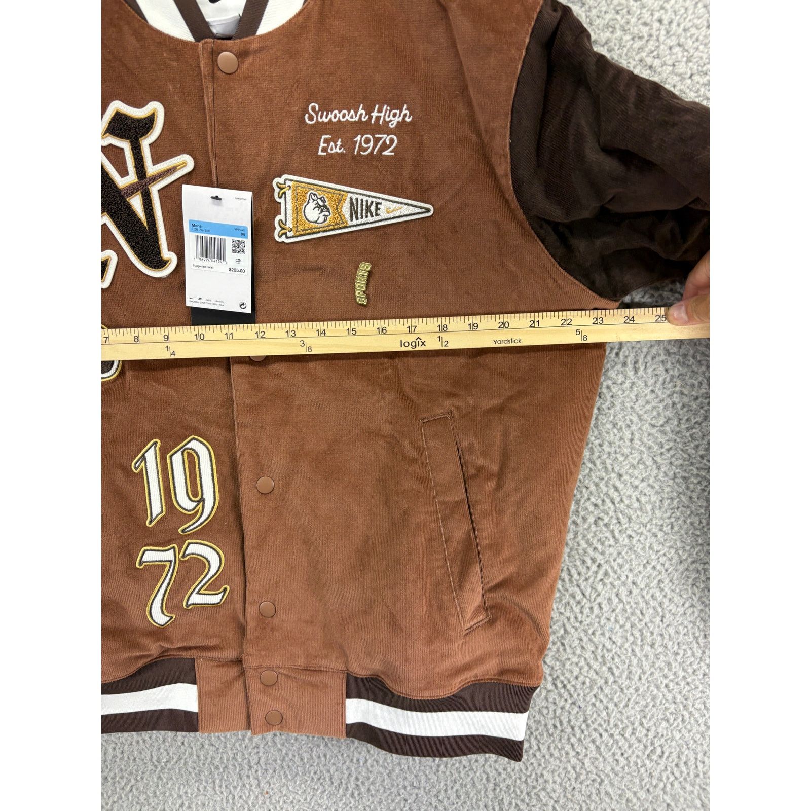 Nike Nike Letterman Varsity Bomber Corduroy Jacket Mens M Brown Size US M / EU 48-50 / 2 - 4 Thumbnail