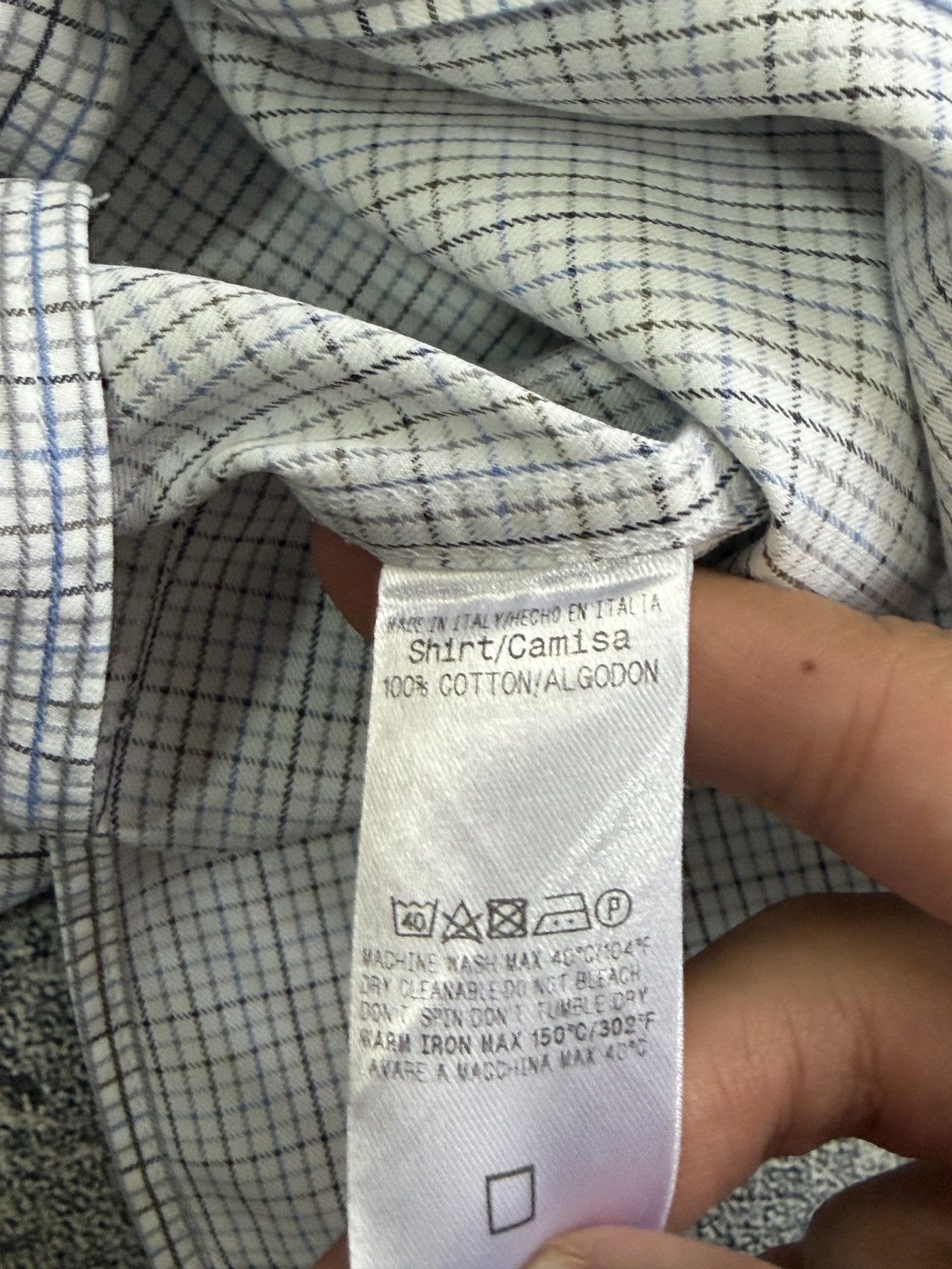 Ermenegildo Zegna Ermenegildo Zegna Plaid Shirt Blue Grey Button Up Italy M Size US M / EU 48-50 / 2 - 5 Thumbnail