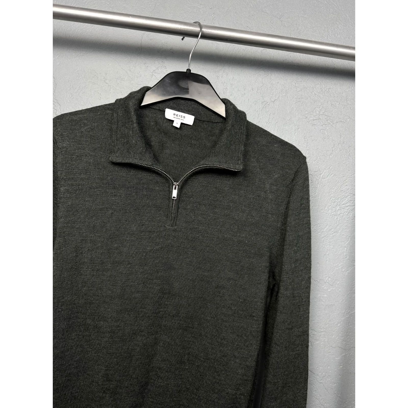Reiss Reiss Sweater Nike Shirt Merino Wool 1/4 Zip Gray Size S Mens Pullover 1/4 Zip Wool Pattern Solid Size US S / EU 44-46 / 1 - 2 Thumbnail