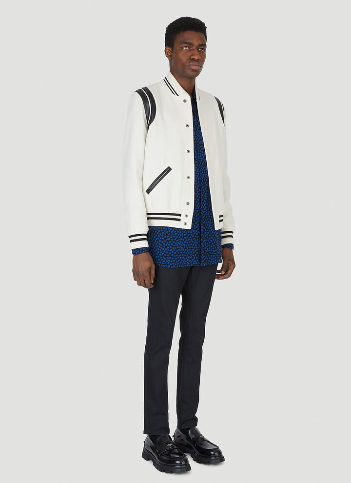 Saint Laurent Paris o1tp1o1224 Teddy Jacket In Wool in White Size US M / EU 48-50 / 2 - 2 Thumbnail