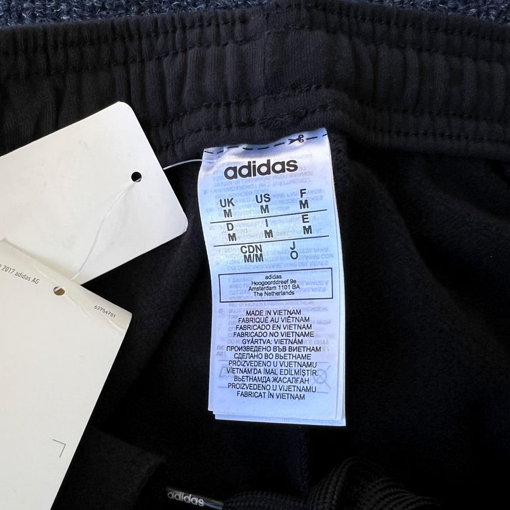 Adidas Adidas Mens Medium Black White 3-Stripes Jogger Fleece Pants GT9435 Size US 31 - 6 Thumbnail