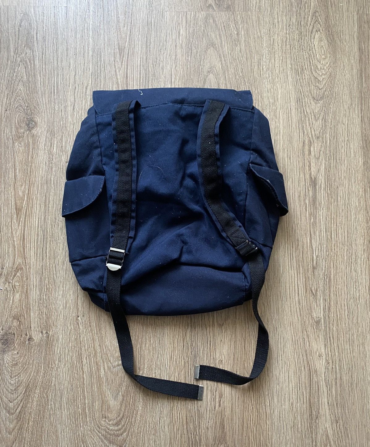 Jean Paul Gaultier × Vintage JPG Jean Paul Gaultier canvas backpack navy striped Size ONE SIZE - 8 Thumbnail