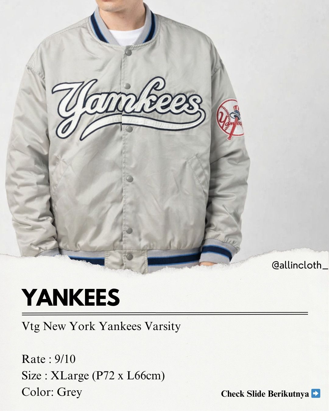 Only NY Vtg New York Yankees Varsity Size US L / EU 52-54 / 3 - 8 Thumbnail