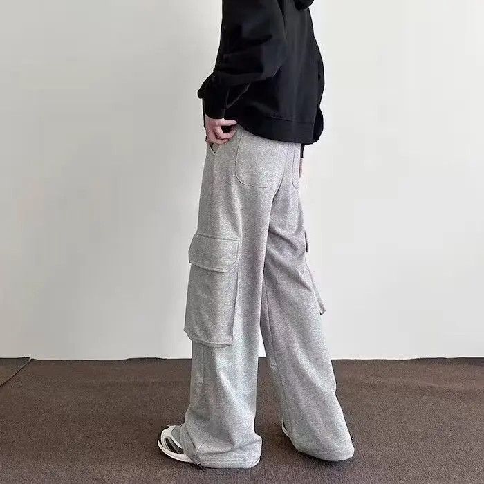 Japanese Brand × Vintage Gray Cargo Wide Leg Baggy Sweatpants Size US 30 / EU 46 - 3 Thumbnail