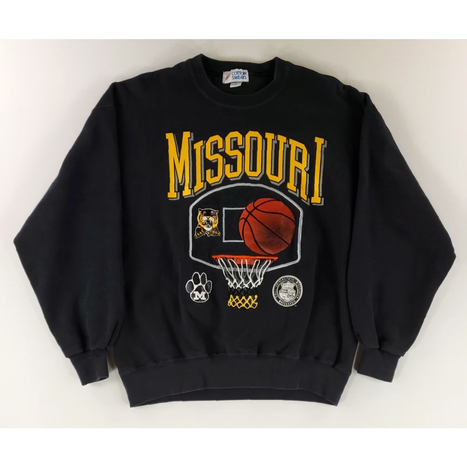 Jerzees VINTAGE University Missouri Sweatshirt Black Jerzees 90s XL Mens Basketball Logo Pullover Regular Fit Size US XL / EU 56 / 4 - 2 Thumbnail