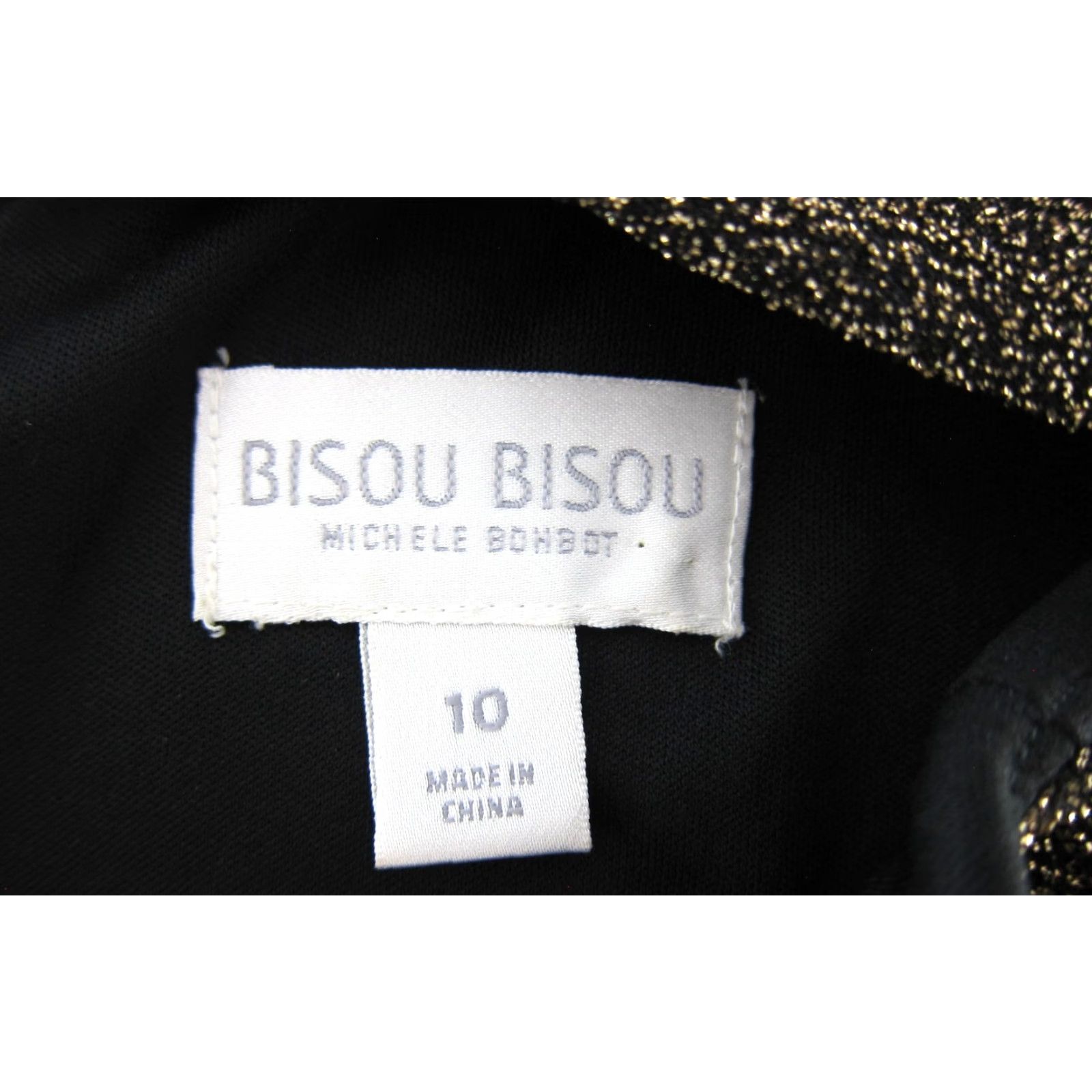 Vintage VINTAGE BISOU BISOU Metal/Gold Black Stretch V-Neck Bodycon Shift Tank Dress 10 Size L / US 10 / IT 46 - 3 Thumbnail