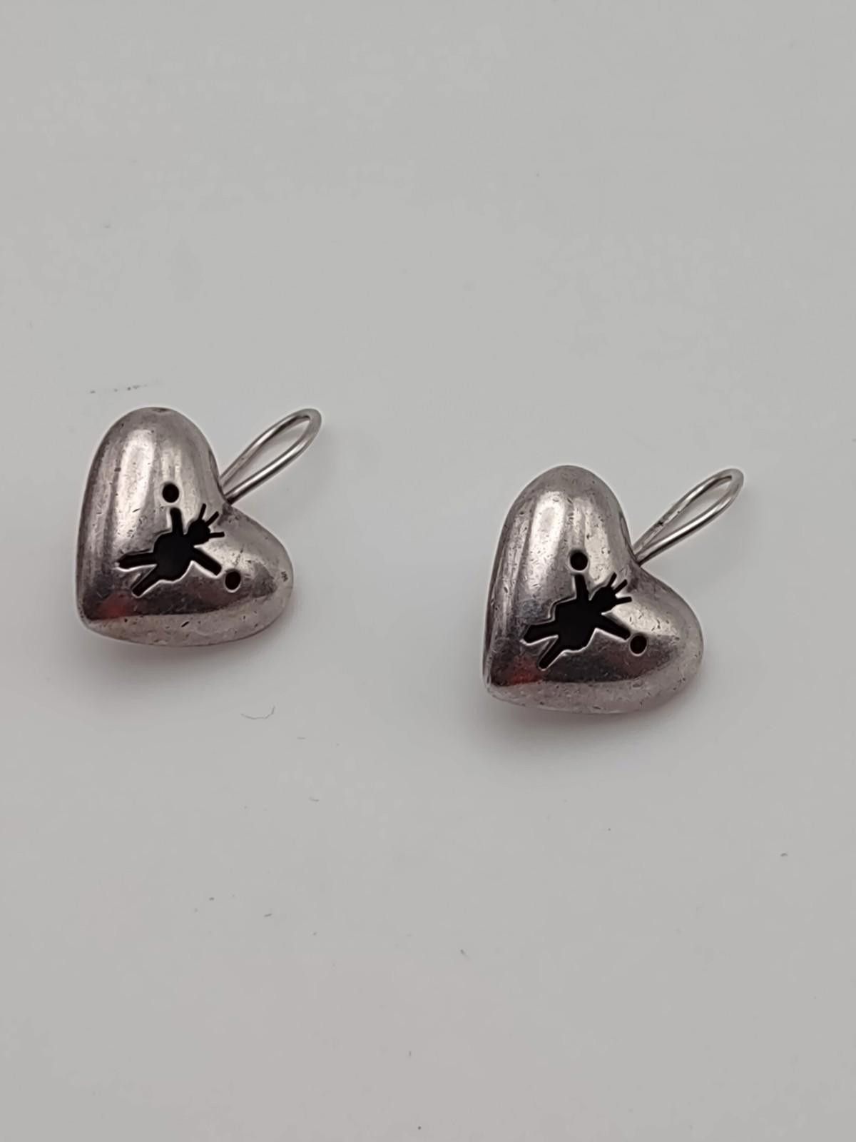 Other Vintage Anni & Co 925 Sterling Silver Cheer Heart Earrings Size ONE SIZE - 1 Thumbnail