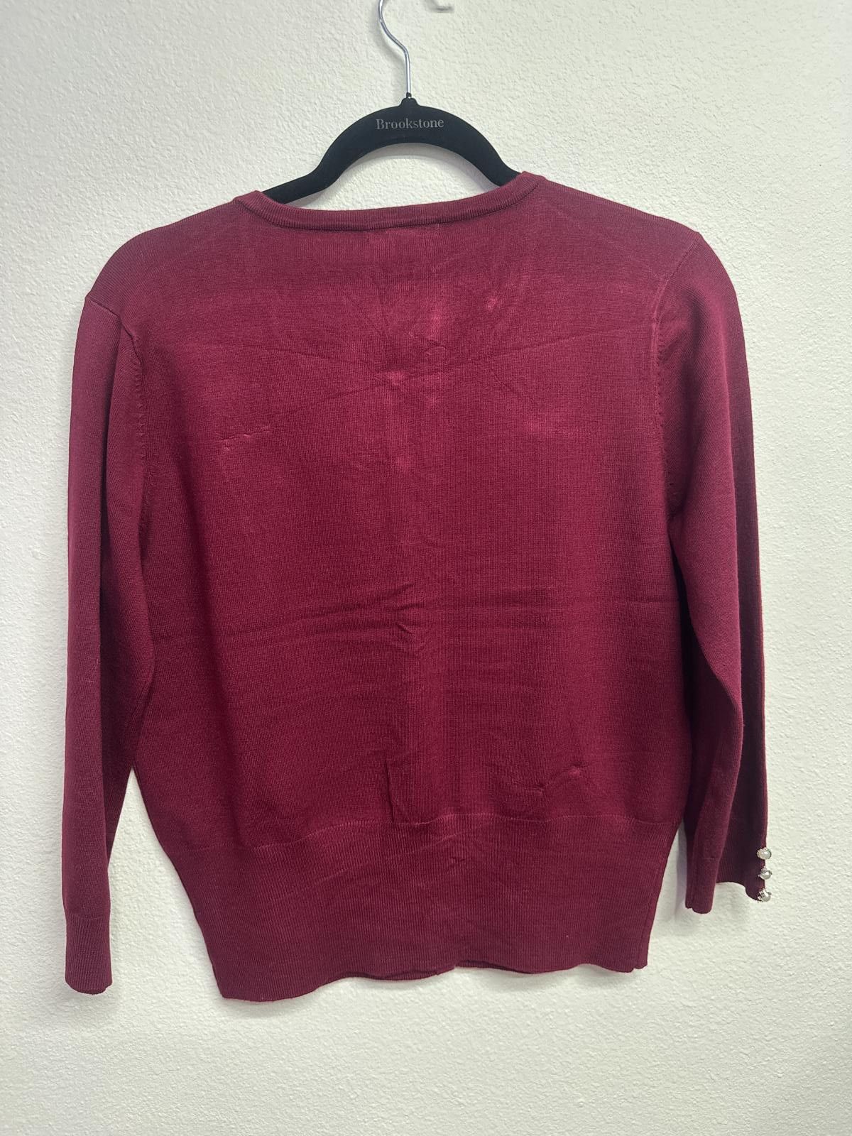 Other Audrey & Grace Large Deep Wine Cardigan with Pearl Buttons Size L / US 10 / IT 46 - 4 Thumbnail