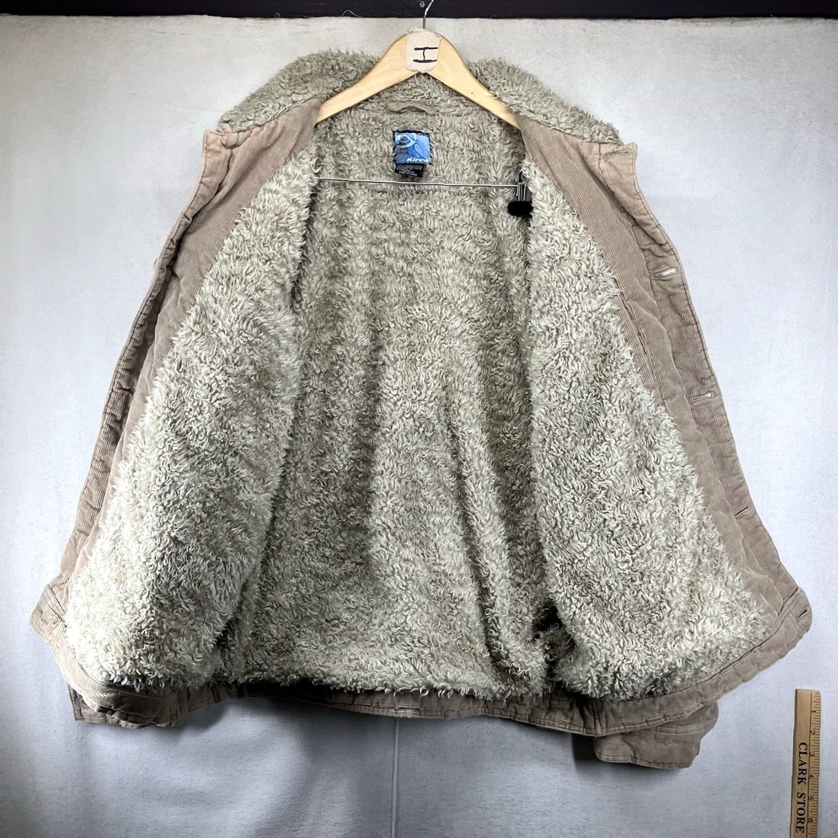 Vintage VINTAGE Kirra Jacket Men XL Corduroy Sherpa Lined Trucker Heavyweight Cowboy Grunge Outdoor Beige Mid-Length 50 in Chest Mens Jacket Size US XL / EU 56 / 4 - 3 Thumbnail