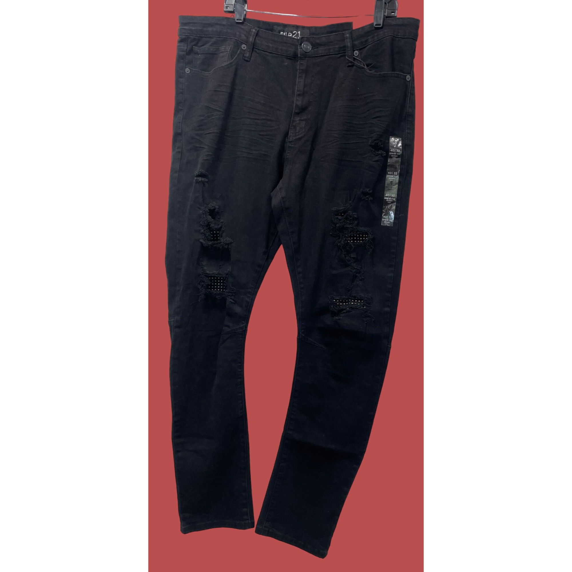 rue21 Rue 21 - Men's Supreme Flex Skinny ARC Jeans Distressed - Bl Size US 40 / EU 56 - 15 Thumbnail