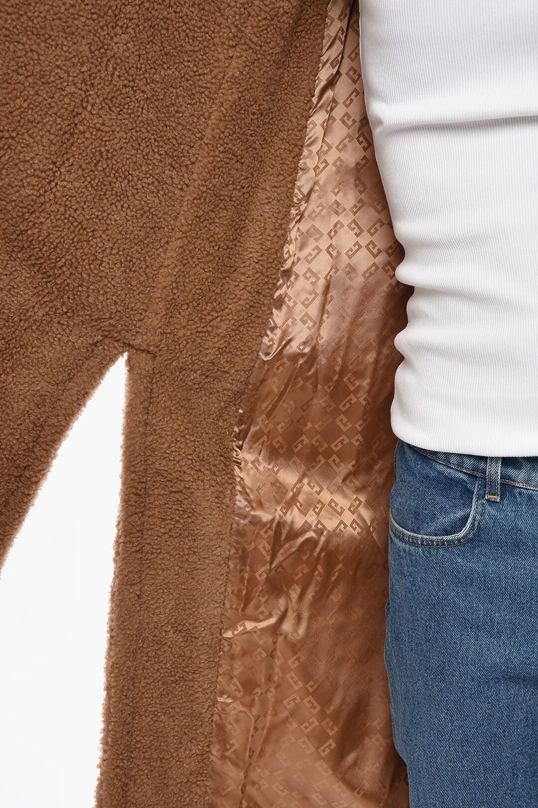 Givenchy og1mm0326 Double-Breasted Teddy Coat in Beige Size US S / EU 44-46 / 1 - 5 Thumbnail