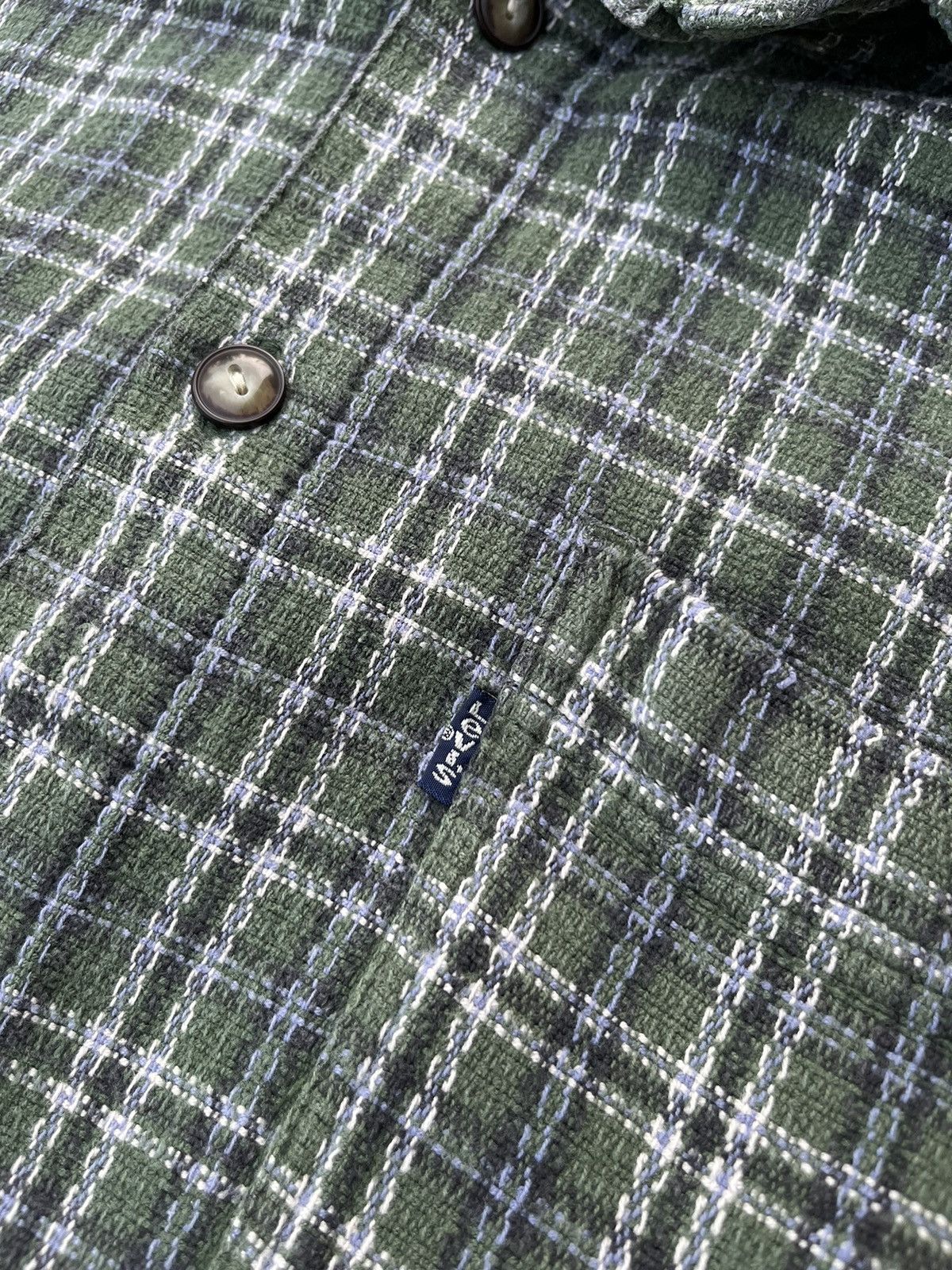Levi's × Levi's Vintage Clothing × Vintage Vintage 90s Levi’s flannel plaid shirt knit checkered pocket Size US L / EU 52-54 / 3 - 11 Thumbnail