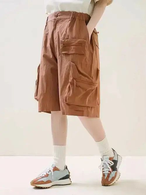 VIBE Indigo Union Japan Light Brown Multi Pockets Worker Shorts Size US 31 - 2 Thumbnail