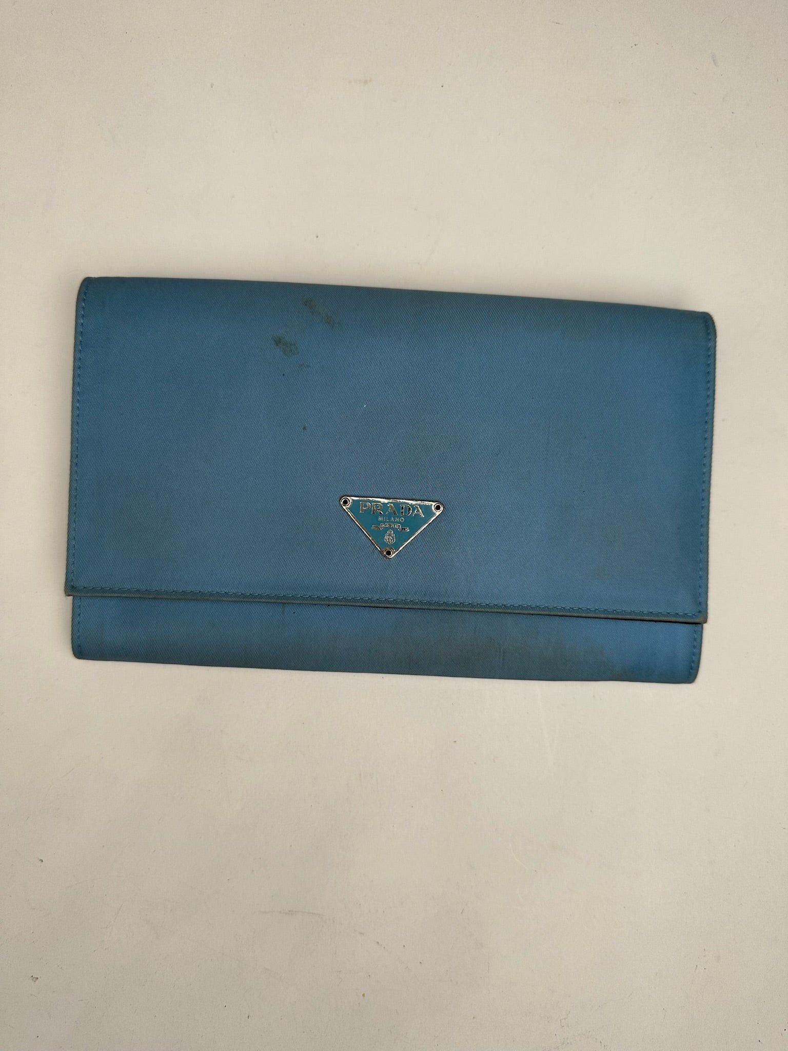 Prada Vintage Tessuto Canvas Leather Wallet Blue Size ONE SIZE - 1 Thumbnail
