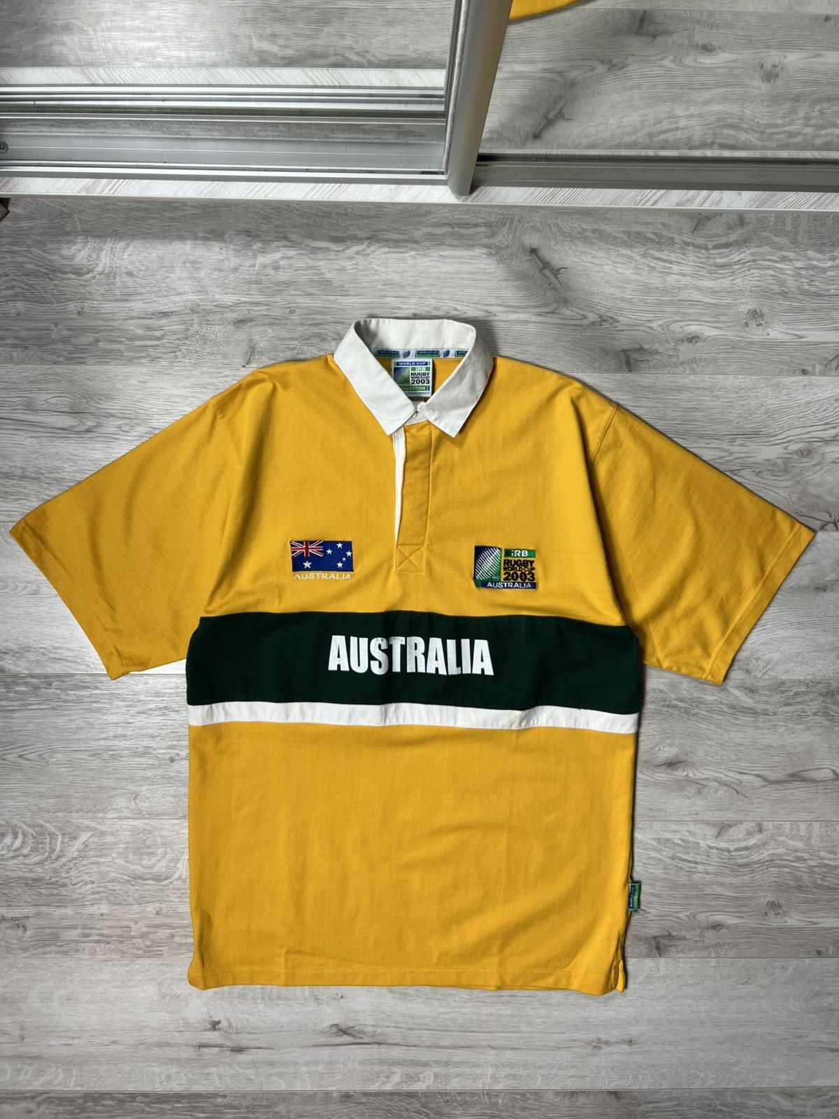 Canterbury of New Zealand Vintage Australia Rugby World Cup 2003 IRB Polo Shirt Jersey Size US L / EU 52-54 / 3 - 1 Thumbnail