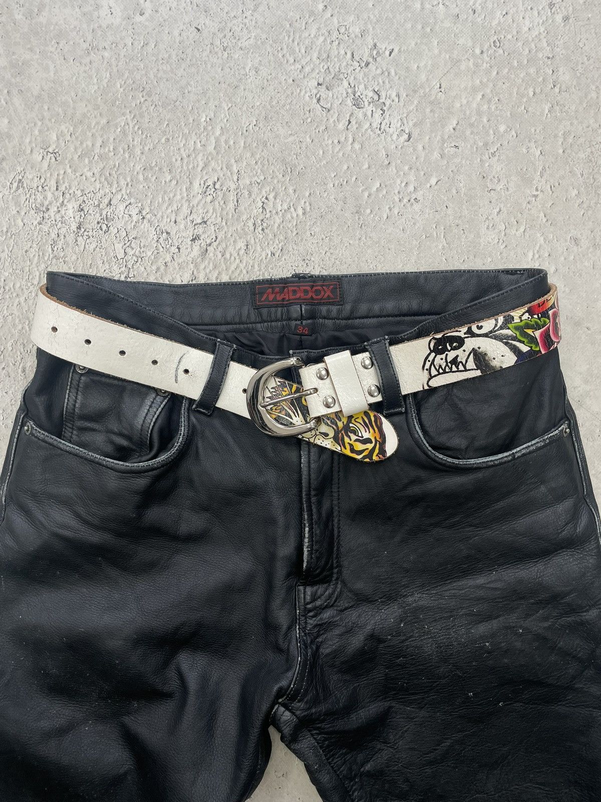 Ed Hardy Rare hype leather belt Edhardy monogram big logo rare Size ONE SIZE - 2 Thumbnail