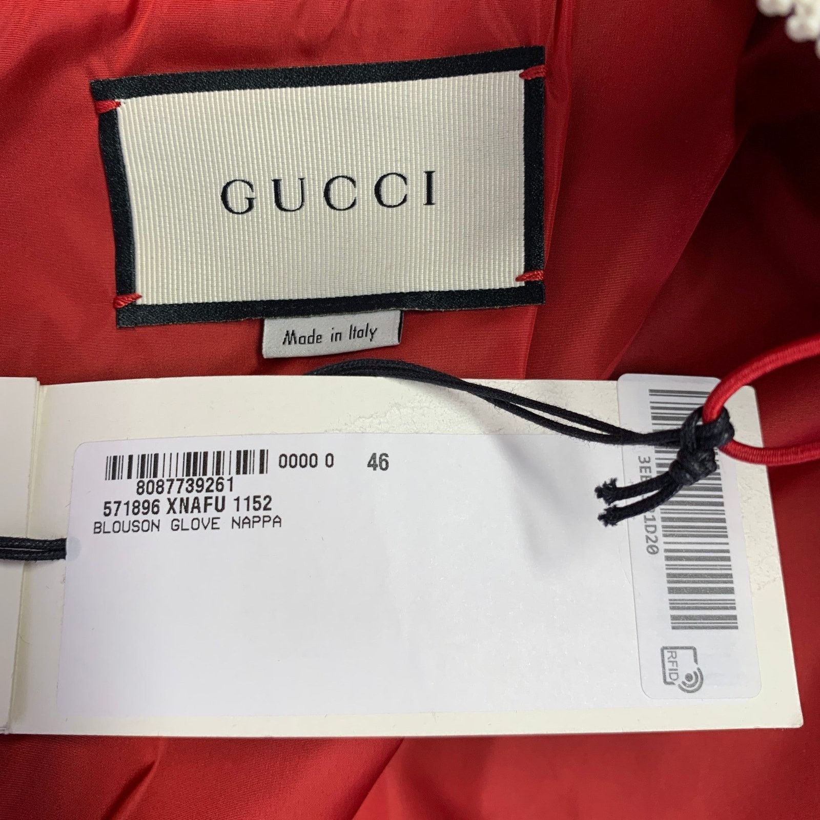 Gucci GUCCI Black Red Color Block Lambskin Leather Varsity Jacket Size US S / EU 44-46 / 1 - 7 Thumbnail