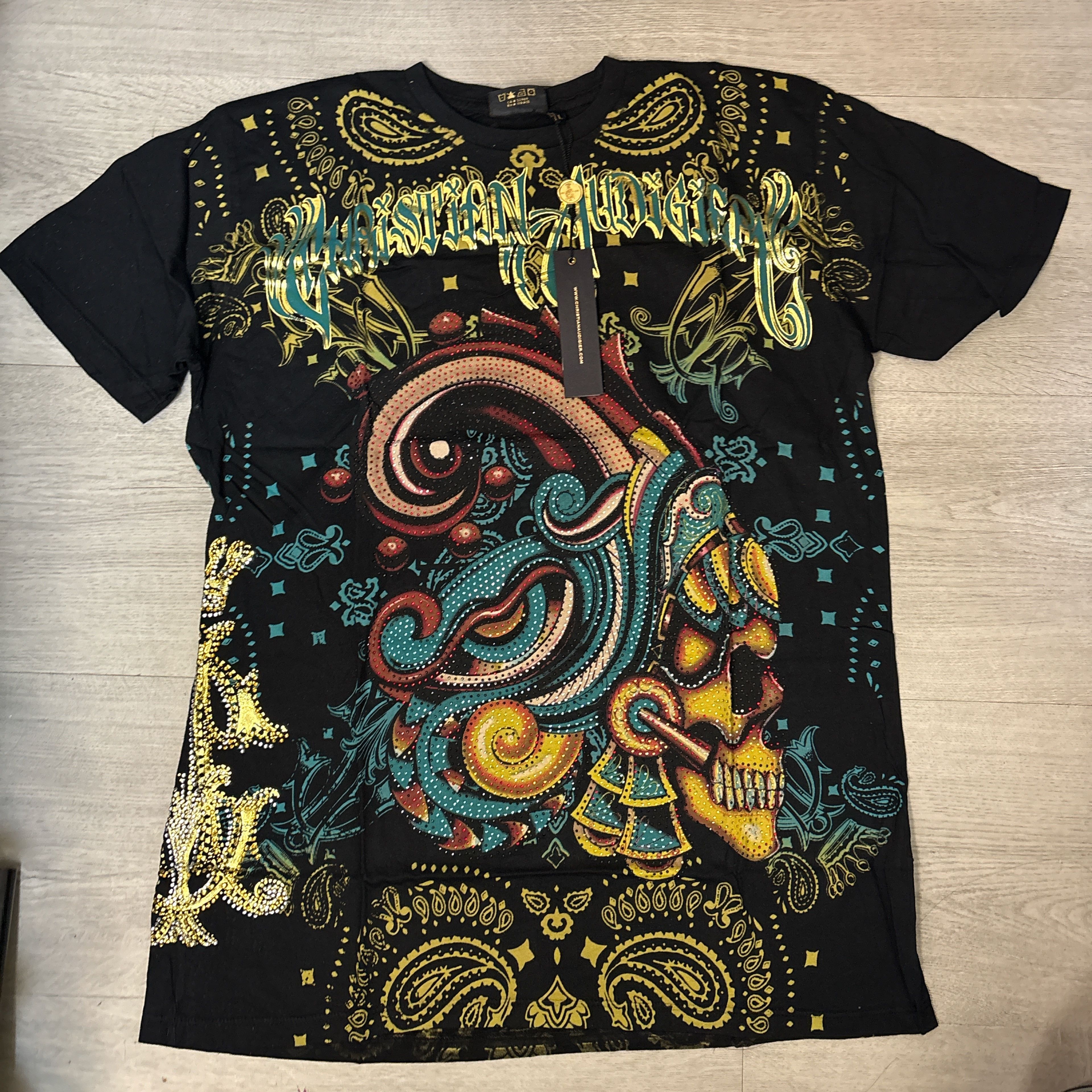 Christian Audigier Vintage Christian Audigier All Over Print Gold New Size US L / EU 52-54 / 3 - 3 Thumbnail