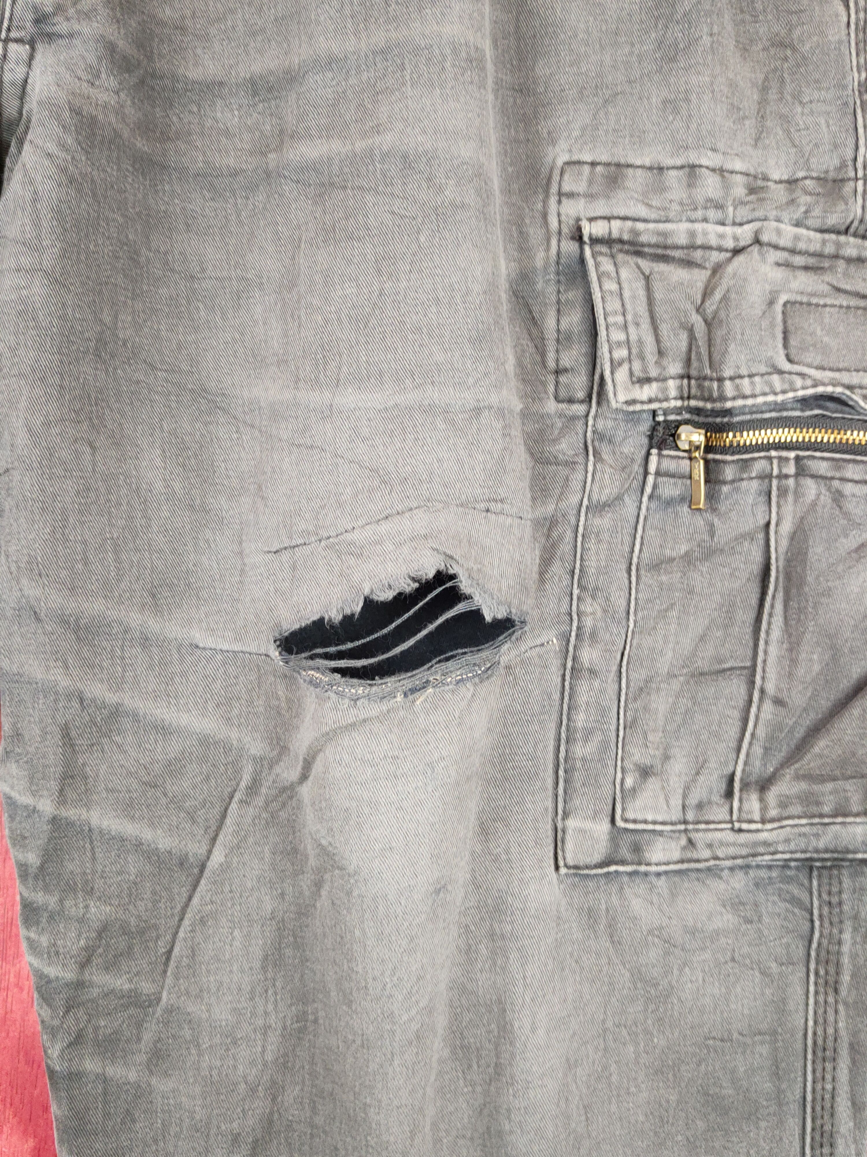 Grancisco Dark Blue Faded Multipocket Cargo Pants #S1441
