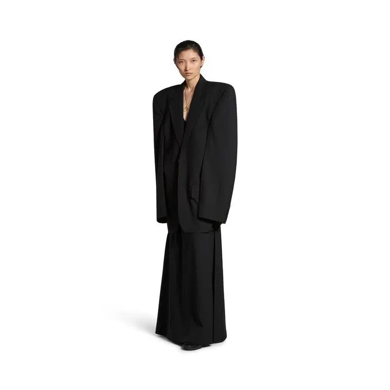 Balenciaga o1mt1gz0325 Cut Away Boxy Jacket in Black Size XL / US 12-14 / IT 48-50 - 3 Thumbnail