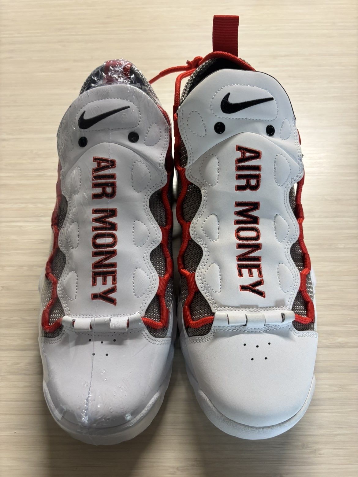 Nike Nike Air More Money White Habanero Red Atmosphere Grey Size US 9.5 / EU 42-43 - 3 Thumbnail
