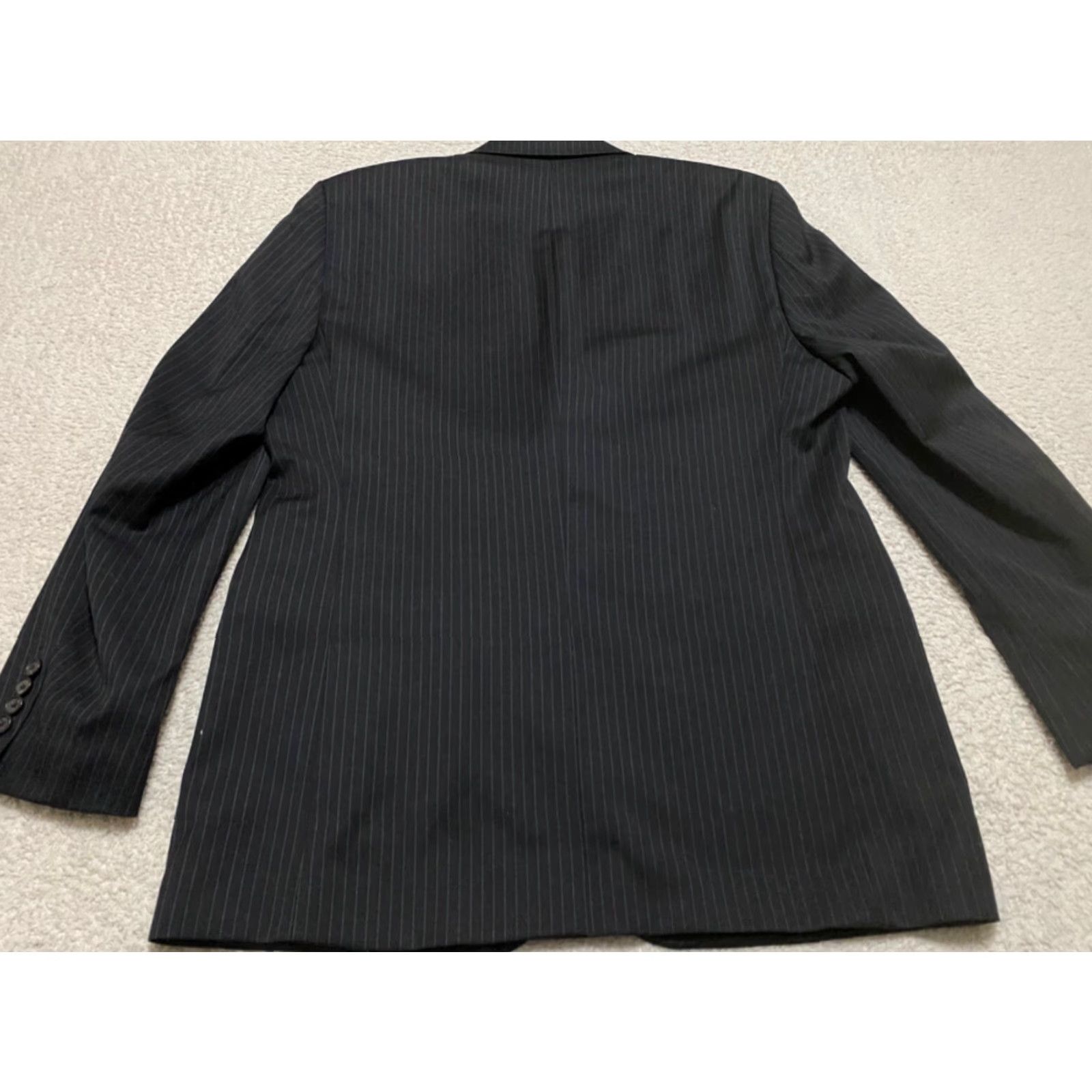 Ralph Lauren Lauren Ralph Lauren Blazer Mens 44 Long Wool Black Striped Two-Button Single-Breasted Jacket Shirt Size US XXL / EU 58 / 5 - 7 Thumbnail