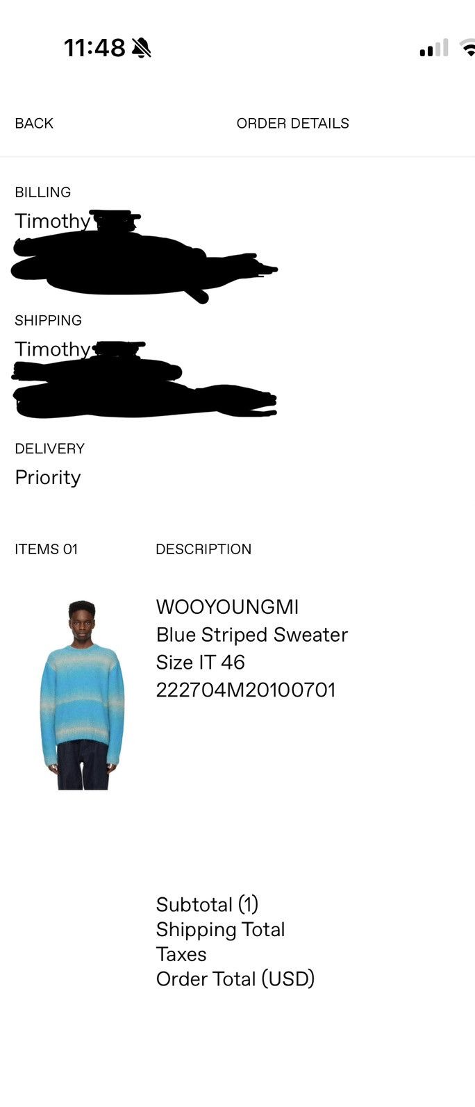 Wooyoungmi Wooyoungmi Blue Striped Sweater Size US M / EU 48-50 / 2 - 4 Thumbnail