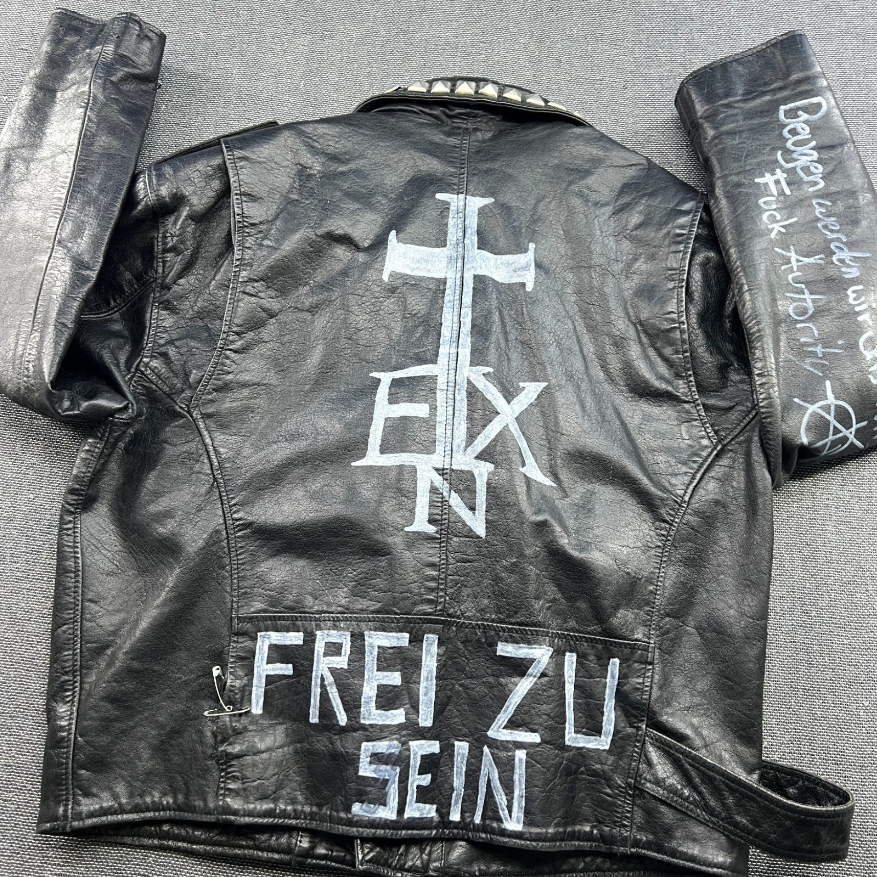 Vintage VINTAGE Unbranded Leather Jacket Motorcycle Shirt Mens L Black Rock Marlon Brando Punk Jacket - Full Zip Size US L / EU 52-54 / 3 - 2 Thumbnail