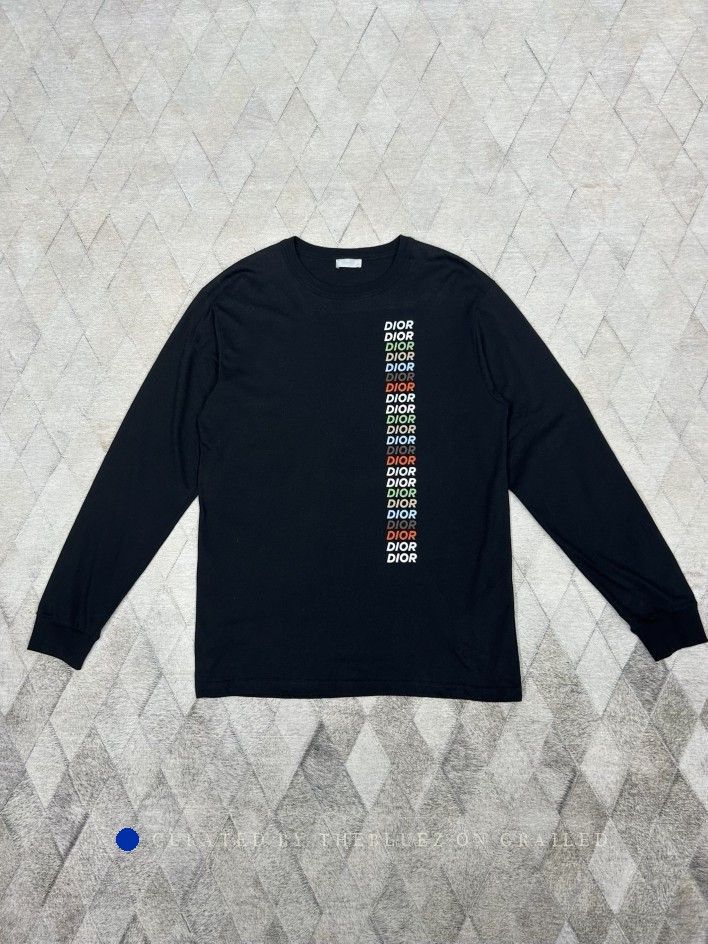 Dior Multi-Color Logo Print Long Sleeve Tee Size US XXL / EU 58 / 5 - 1 Thumbnail