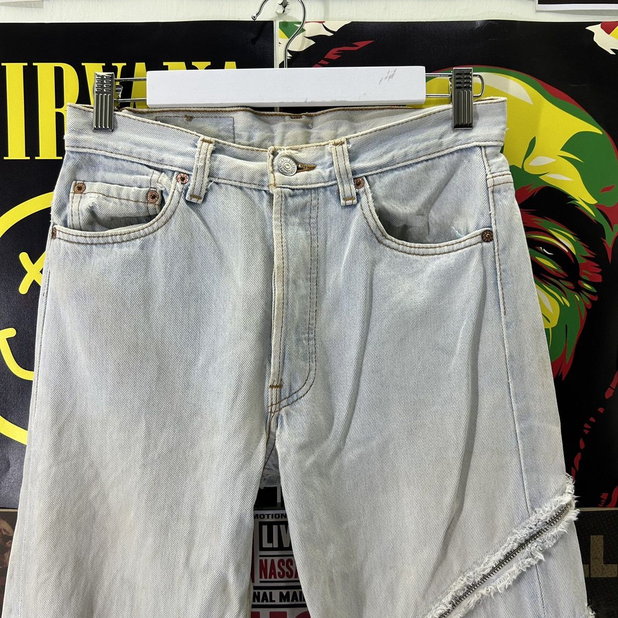 Levi's Vintage Levi’s 524 USA Punk Zipped Custom Rare Design Denim Size US 29 - 2 Thumbnail