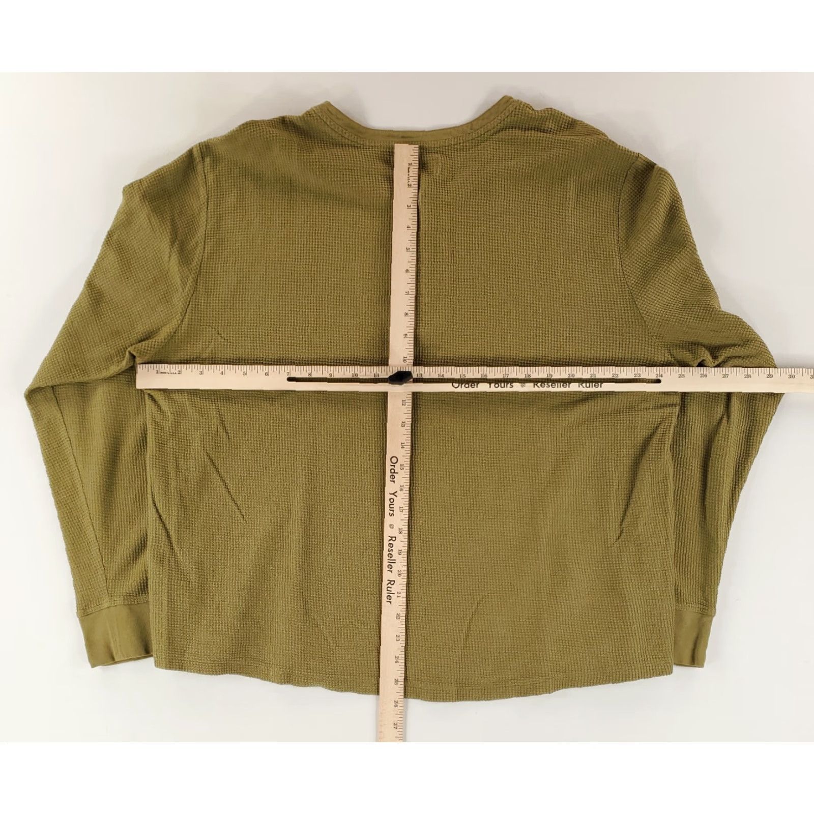 Tecovas Tecovas Shirt Thermal Henley Green Long Sleeve Mens XL Size US XL / EU 56 / 4 - 6 Thumbnail