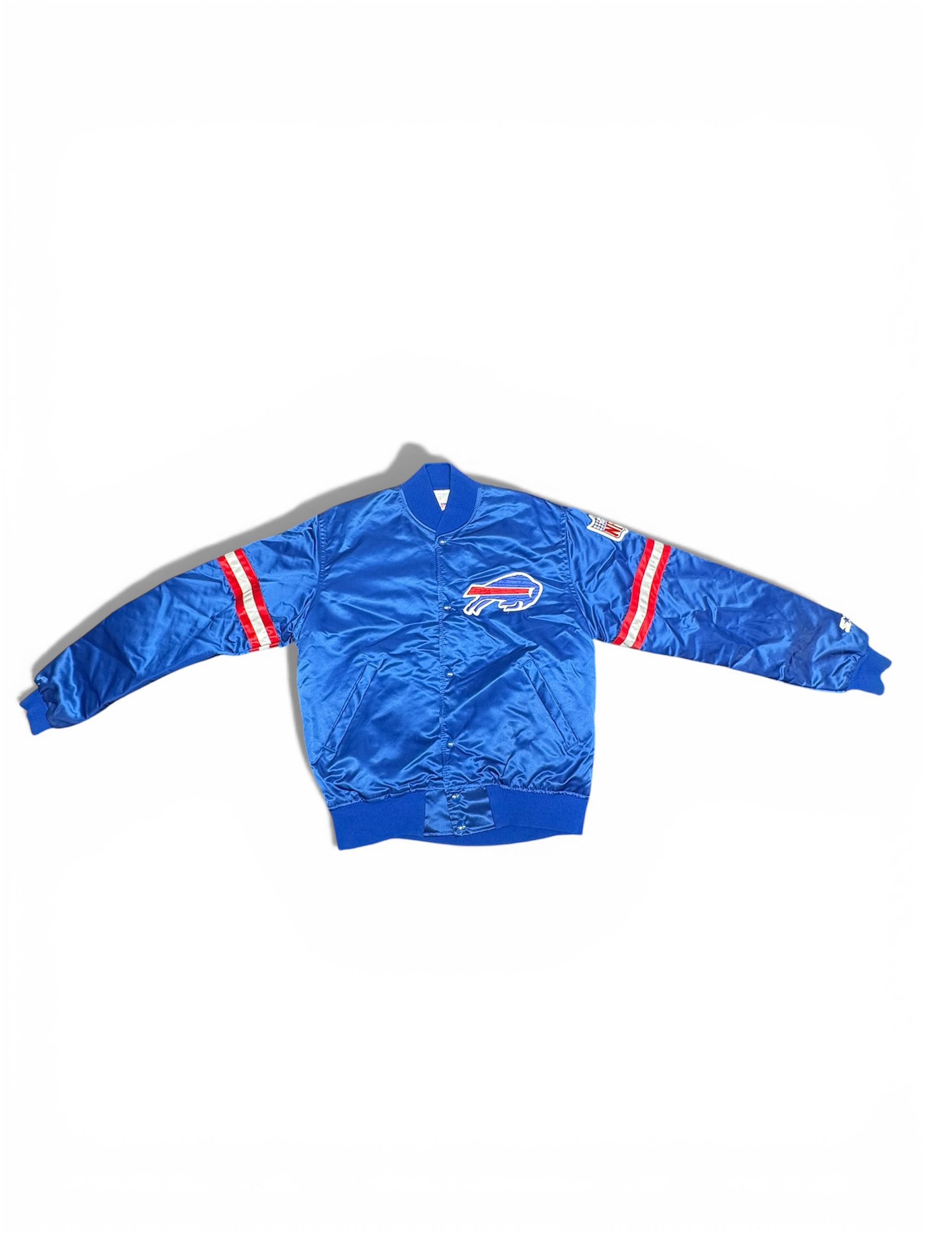 Starter Vintage Buffalo Bills Blue Satin Bomber Jacket Size US M / EU 48-50 / 2 - 1 Thumbnail