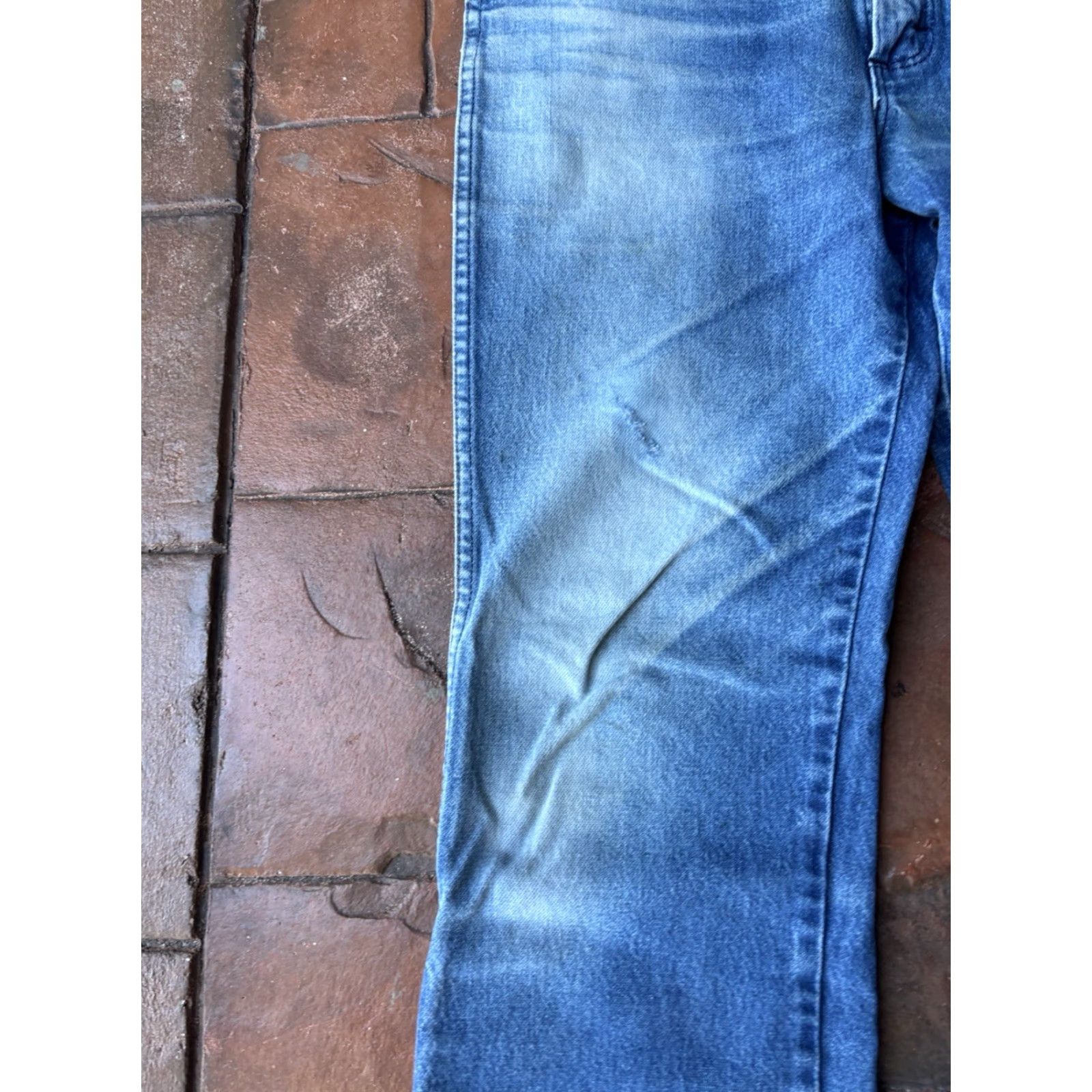 Wrangler VINTAGE Wrangler Jeans Men 33x32 Denim Distressed 80s 90s USA Western Straight Style Blue Cotton 5-Pocket Mens Size US 33 - 7 Thumbnail