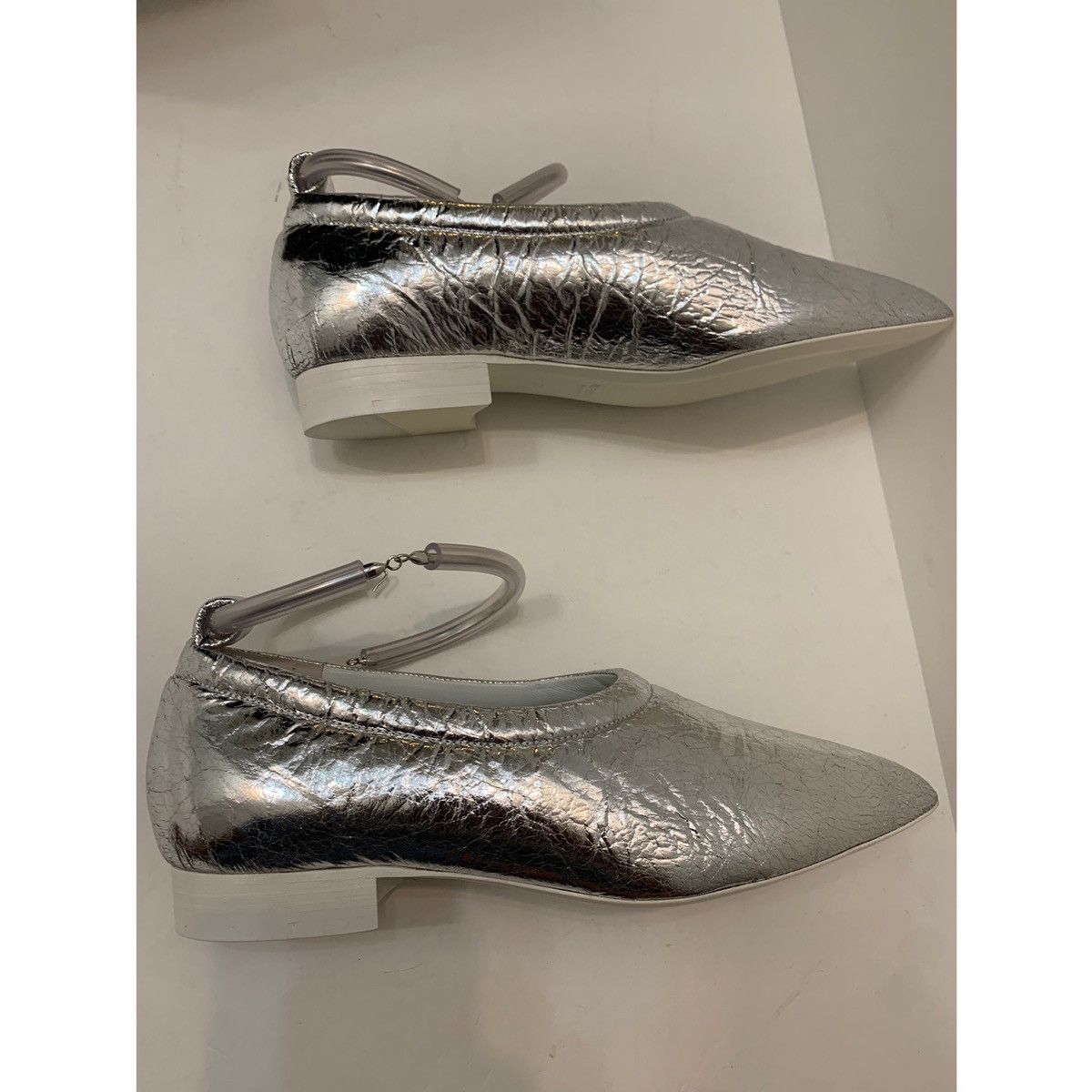 Jil Sander JIL SANDER METALLIC LEATHER BALLET FLATS SHOES Size US 8 / IT 38 - 20 Thumbnail