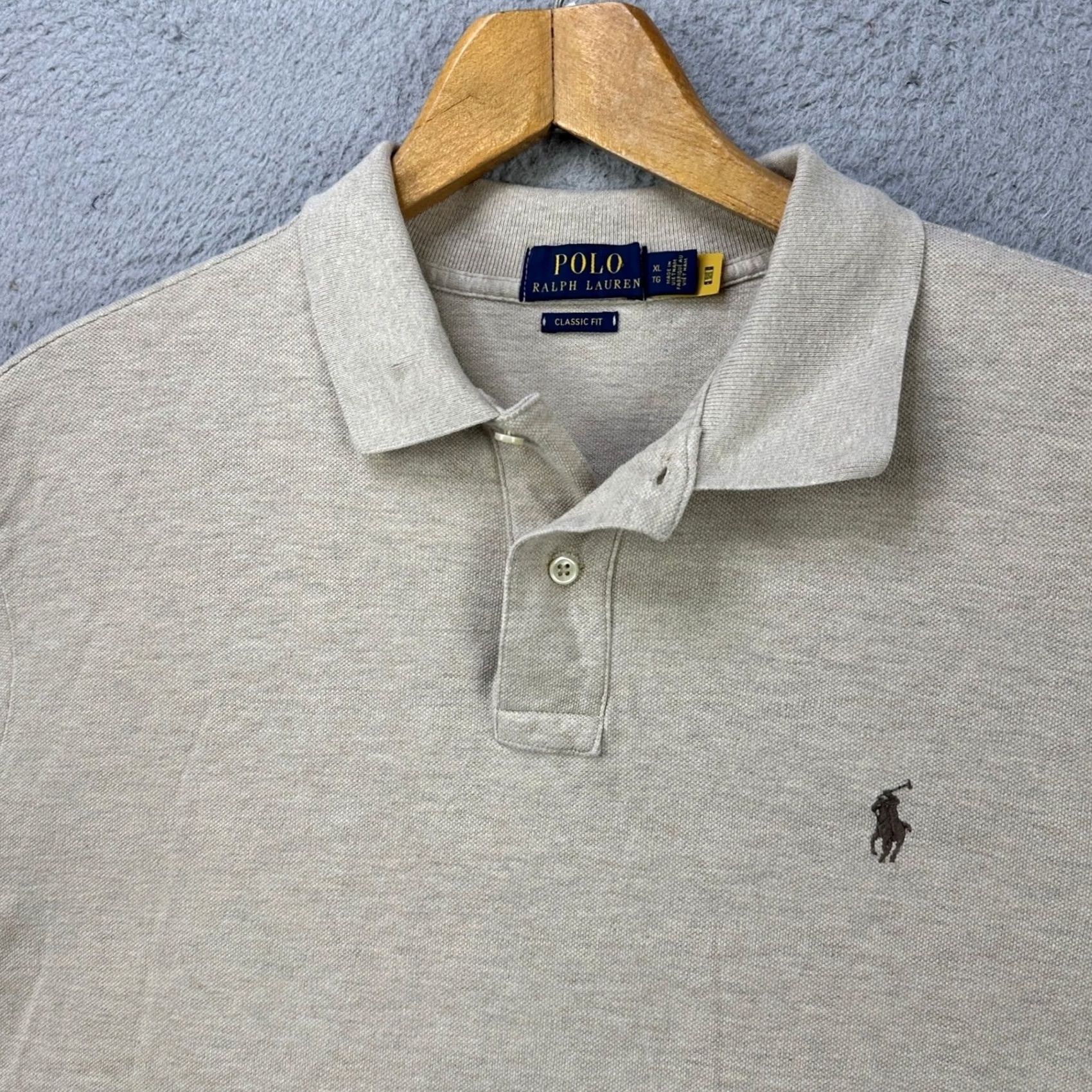 Polo Ralph Lauren VINTAGE Ralph Lauren Polo Shirt Mens XL Gray Long Sleeve Rugby Pony Casual Classic Fit Size US XL / EU 56 / 4 - 4 Thumbnail