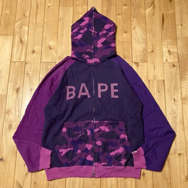 Bape BAPE LOGO PURPLE CAMO Crazy Full Zip Hoodie a bathing ape Size US L / EU 52-54 / 3 - 1 Thumbnail