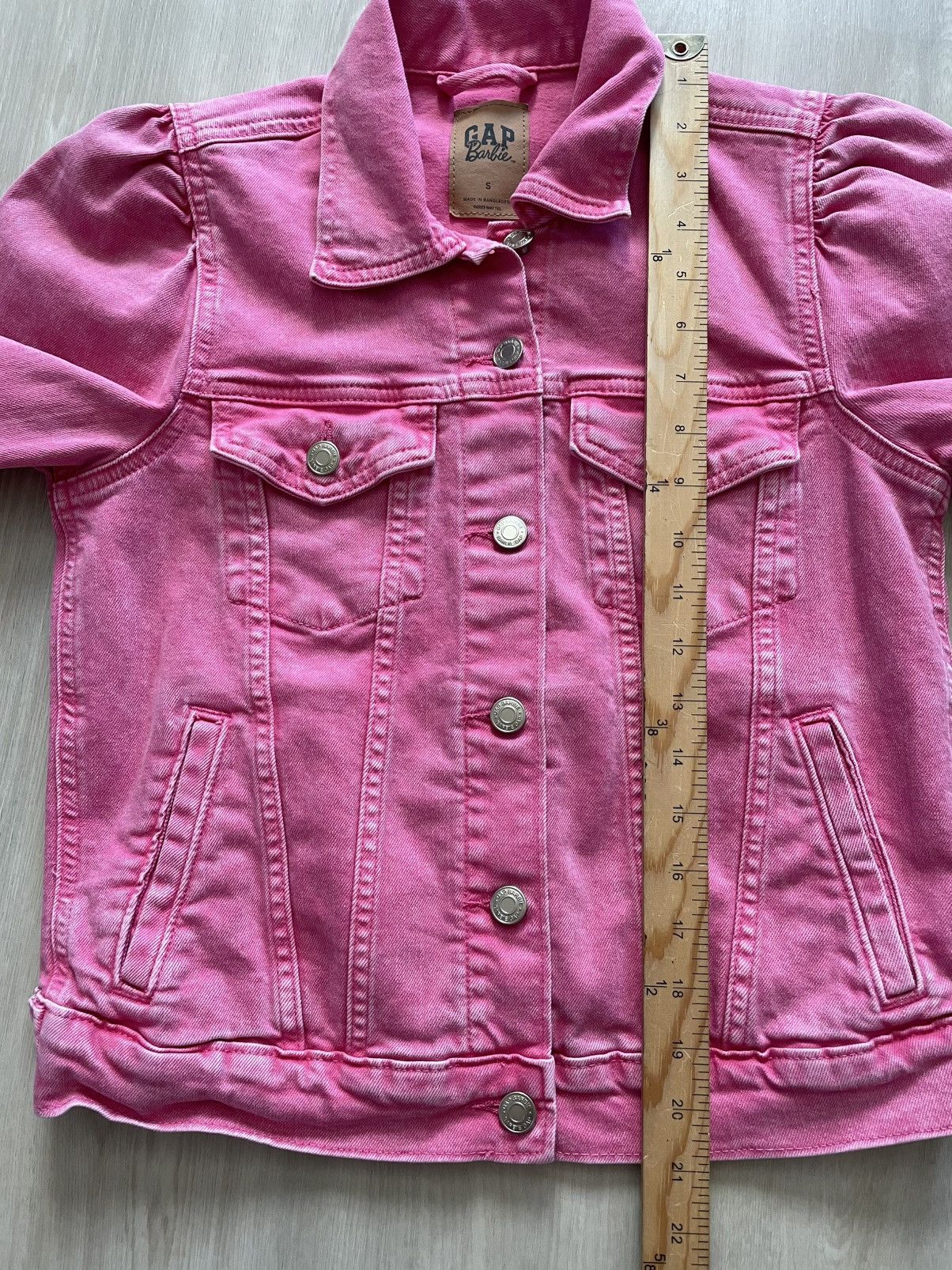Gap GAP X BARBIE Adult Pink Puff Sleeve Icon Denim Jacket - S Size S / US 4 / IT 40 - 8 Thumbnail