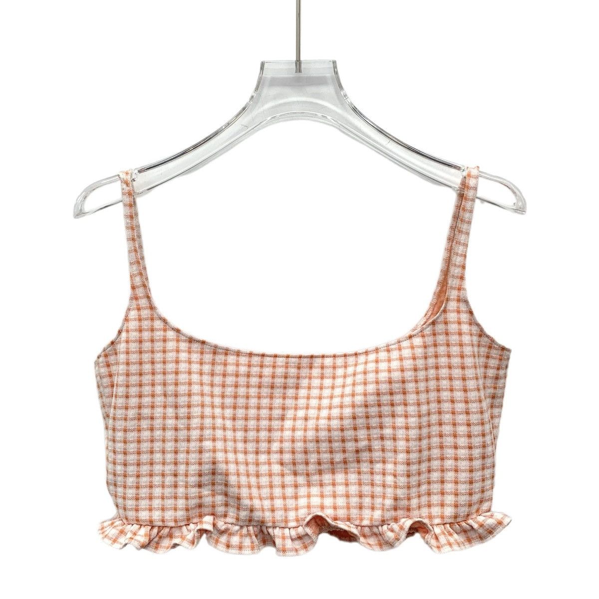 Miu Miu Miu Miu Orange Lace Trim Plaid Cami Tank Top K26WX Size M / US 6-8 / IT 42-44 - 1 Thumbnail
