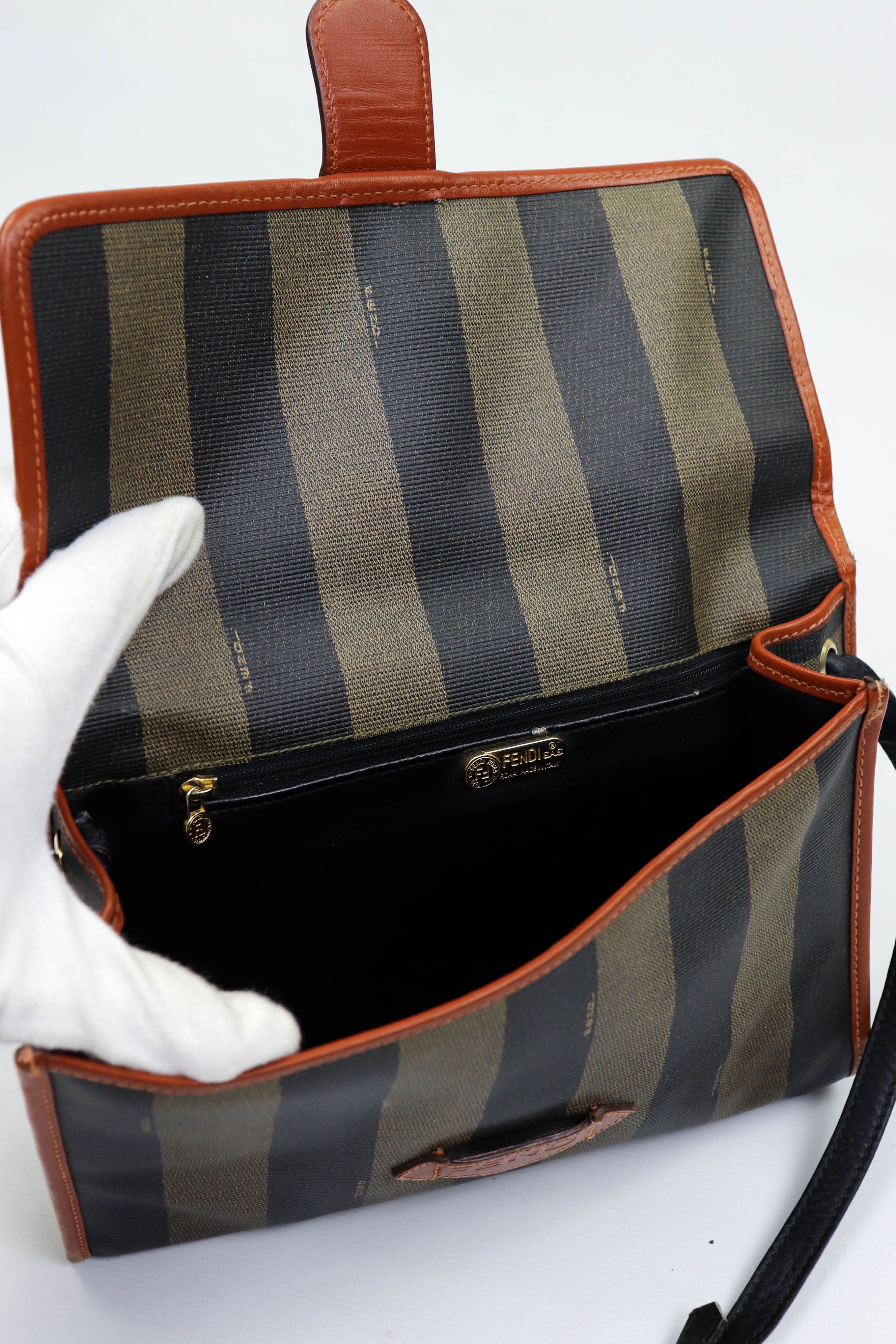 Fendi FENDI Vintage 80s 90s Striped Shoulder/Crossbody Bag Size ONE SIZE - 15 Thumbnail