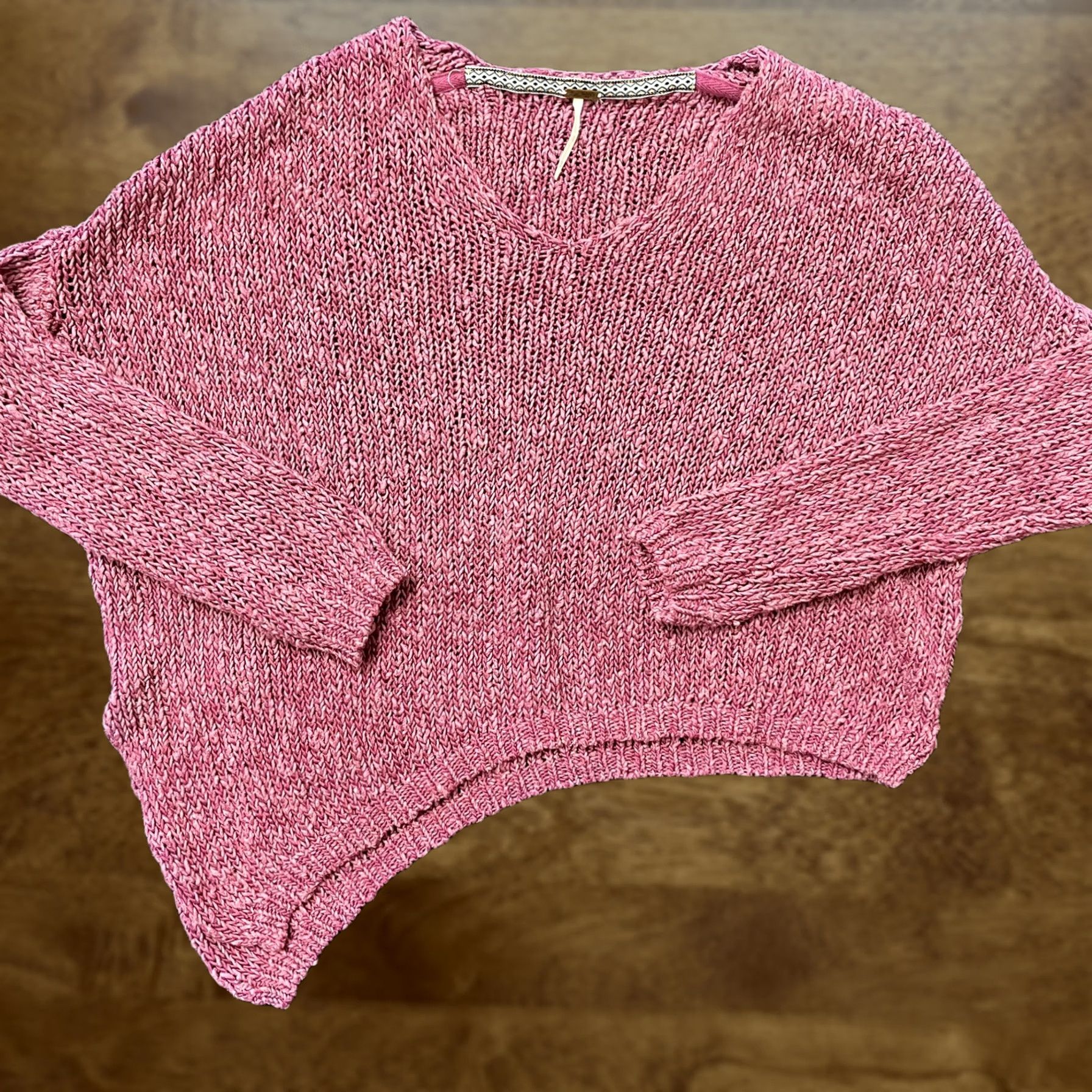 Free People Free People Sweater Womens XS/S Pink Knit V-Neck Dolman Sleeve Pullover Boho Size XS / US 0-2 / IT 36-38 - 1 Thumbnail