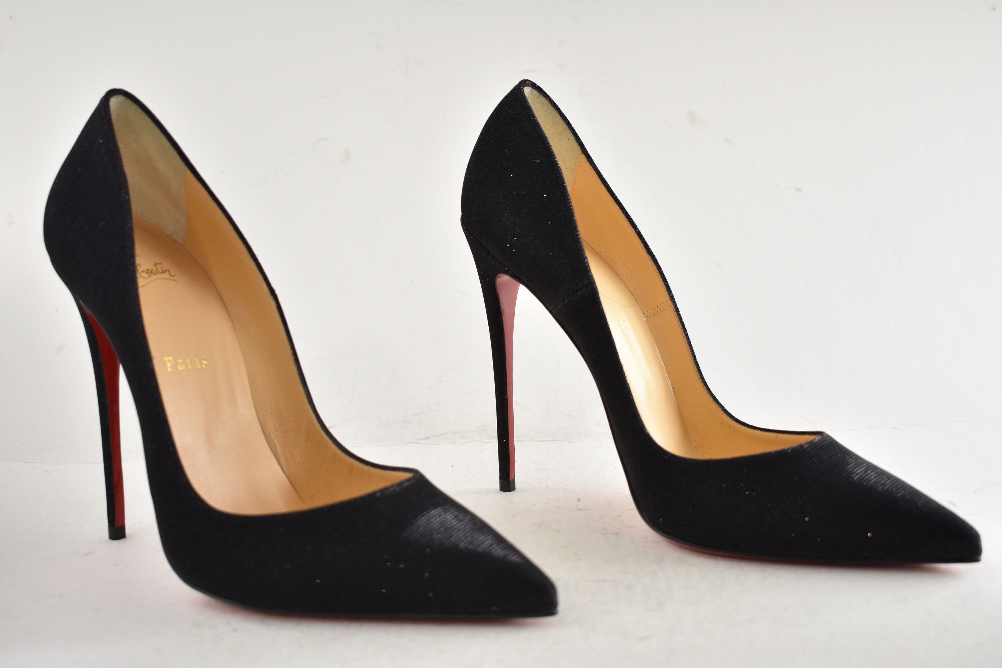 Christian Louboutin So Kate 120 Glitter Tennis Black Pointed Toe Heel Pump 42 Size US 12 / IT 42 - 4 Thumbnail